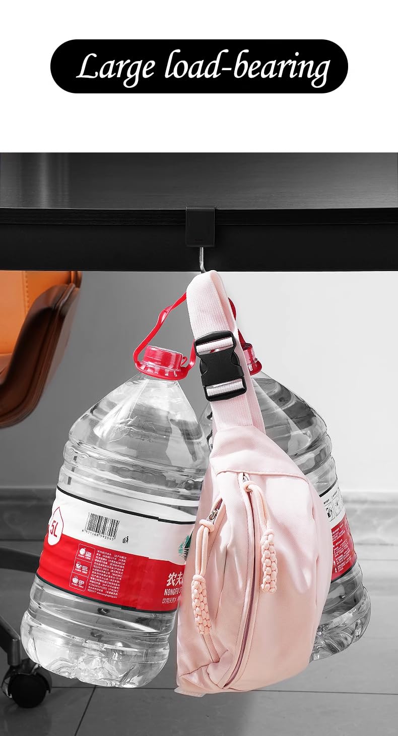 Vowcarol 2-Pack Desk Bag Hooks - Heavy Duty Backpack Hangers with Clamp for Office, School & Home Organization - Perfect for Hanging Purses, Totes & Laptop Bags on Desks & Tables
