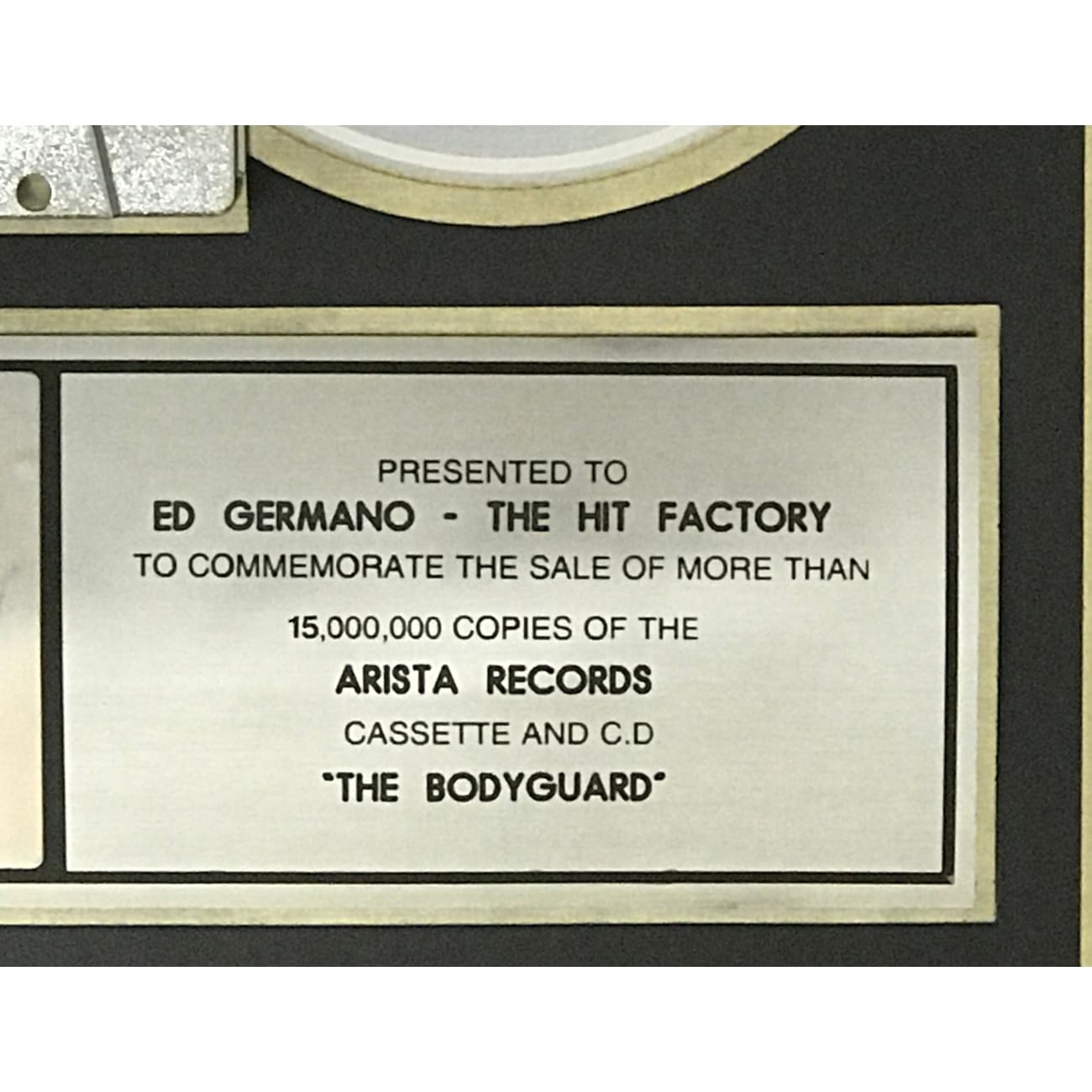 Whitney Houston The Bodyguard Soundtrack - RIAA 15x Multi Platinum Album Award - Perfect for Music Collectors, Gift Ideas & Home Decor Display