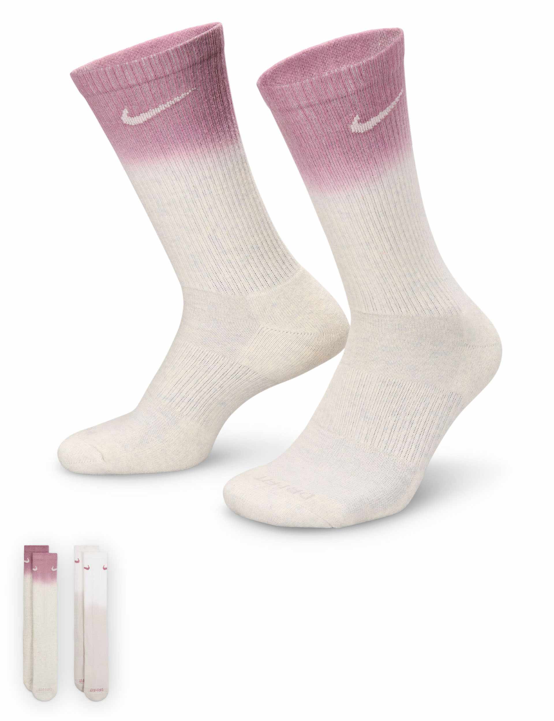 Everyday Plus Cushioned Crew Socks (2 Pairs) - Multi Color - Soft & Comfortable for Men & Women - Perfect for Running, Hiking & Daily Wear