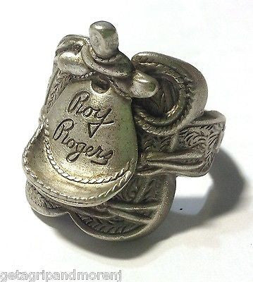 Vintage 1948 Roy Rogers Western Saddle Ring - Nickel Silver - Excellent Condition - Rare Collectible - Perfect for Cowboy Style & Western Fashion Enthusiasts