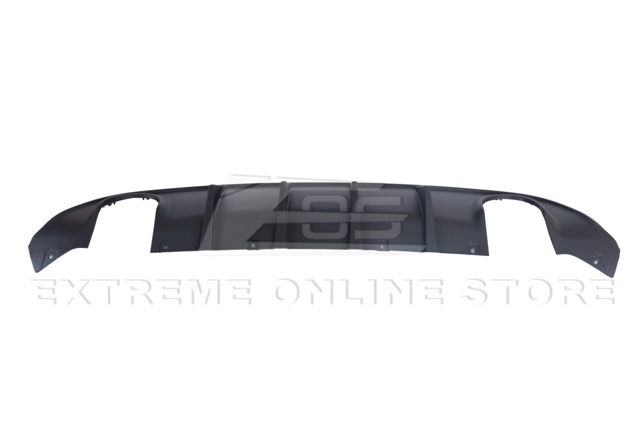 2015-Present Dodge Charger SRT Rear Bumper Diffuser - ABS Matte Black Dual Exhaust Tips | Factory Style Replacement | Perfect for Car Upgrades & Performance Enhancement