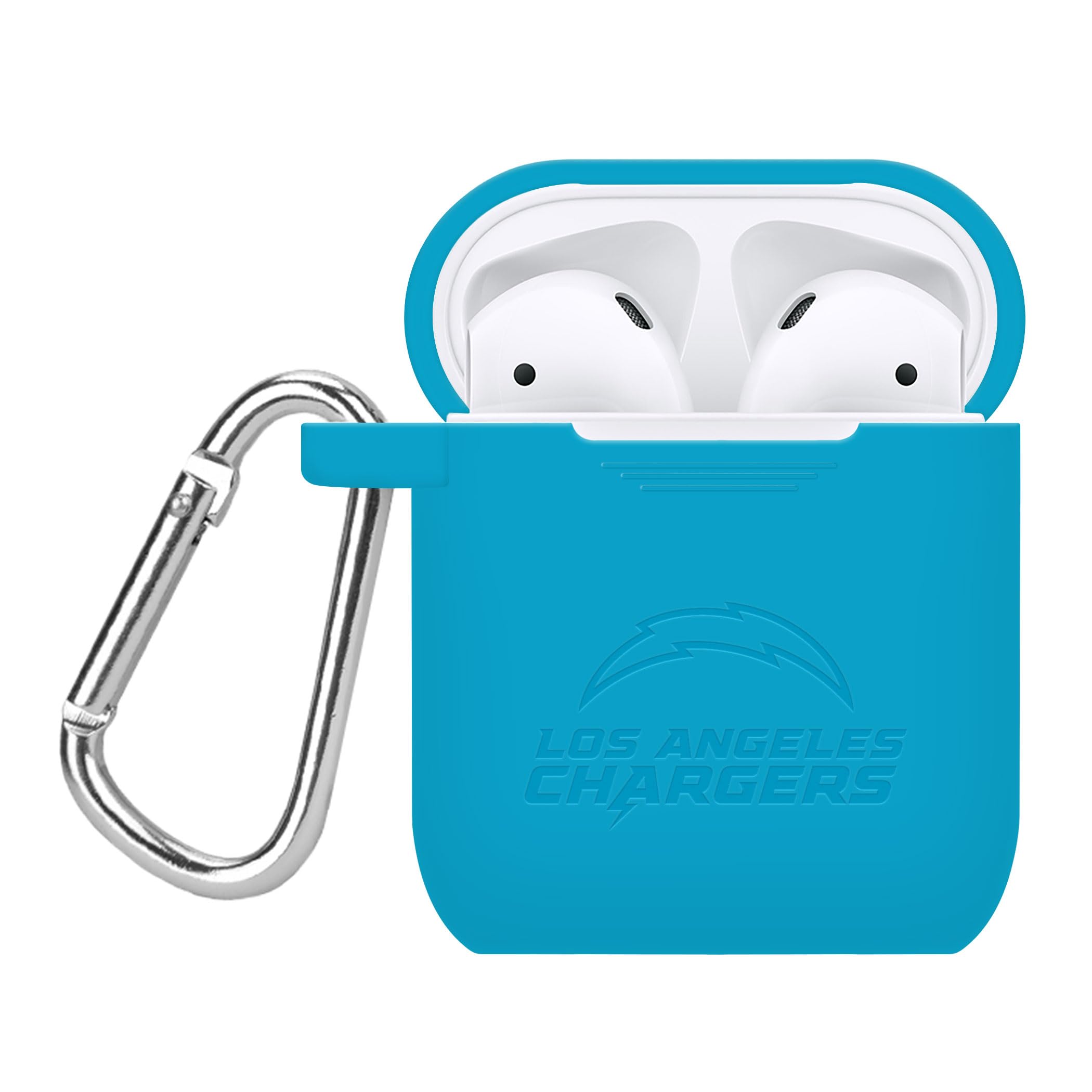 Chargers AirPods Case - Neon Blue Silicone Cover for Apple AirPods 1&2 - Game Day & Sports Fans