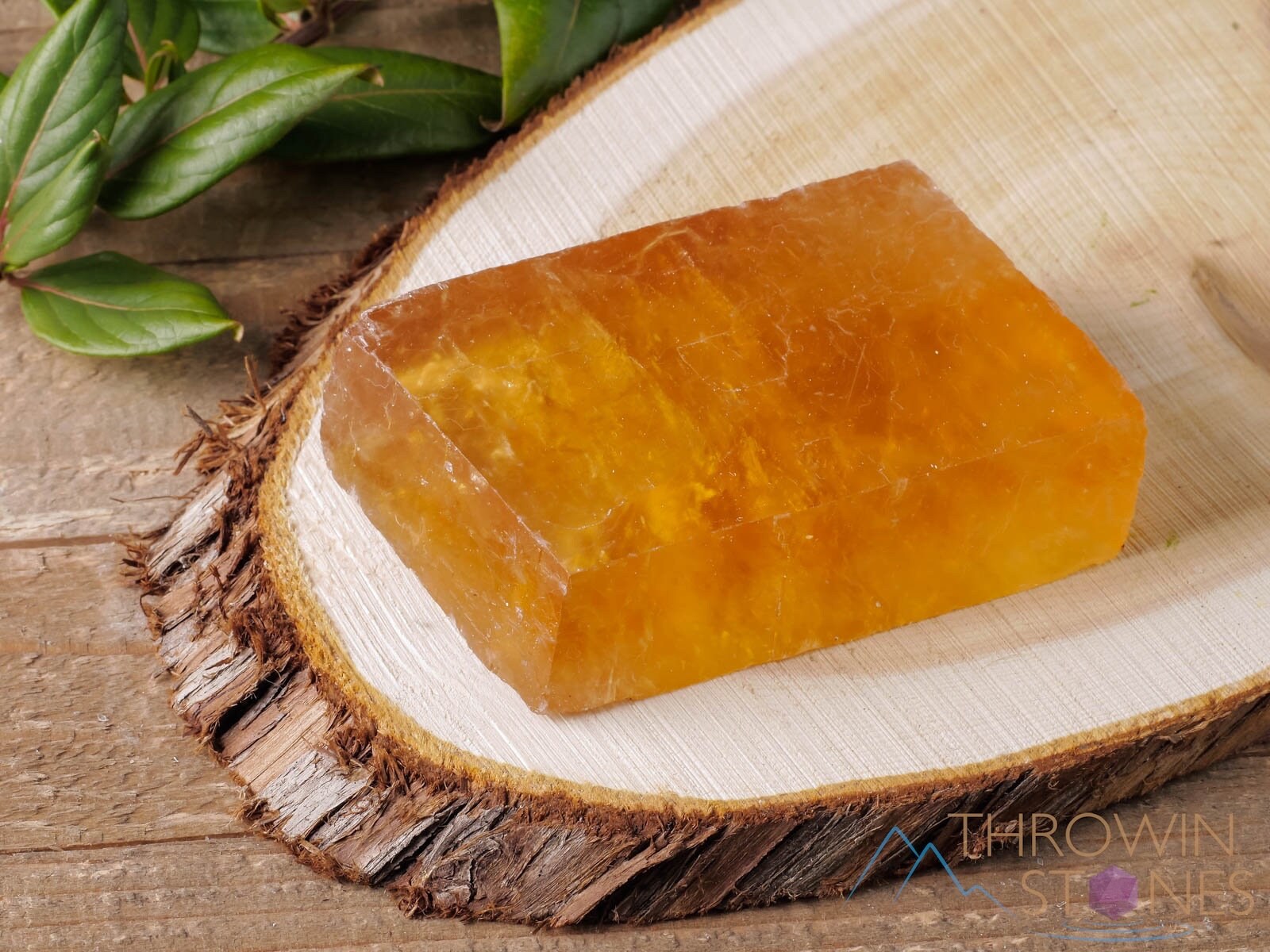 Orange Calcite Raw Crystal - Medium Rhombohedron Shape for Metaphysical Healing, Home Decor, and Crystal Collection | Perfect for Meditation, Energy Work, and Spiritual Decor (E1461)