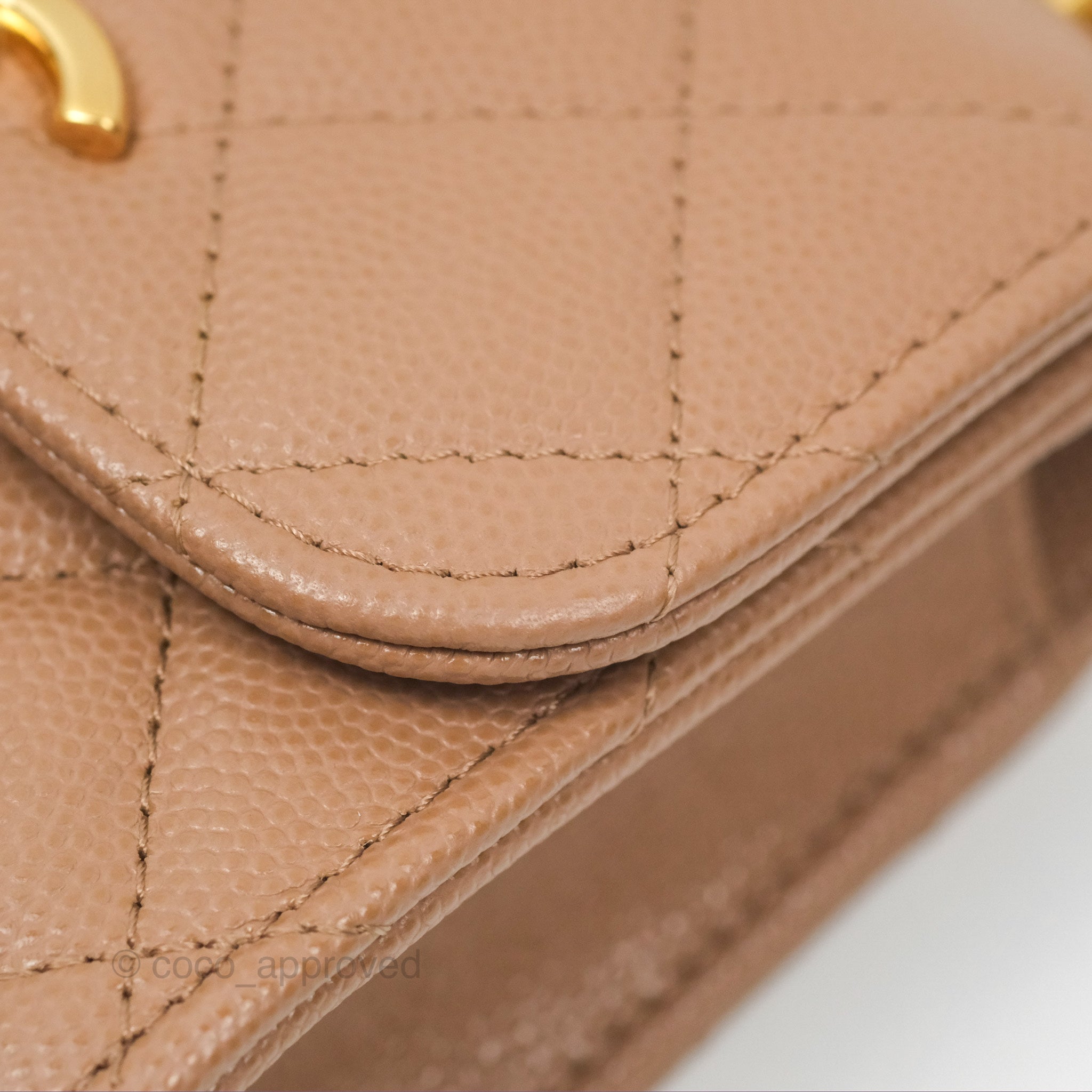 Chanel CC Chain Clutch Bag in Beige Caviar Leather with Gold Hardware - Perfect for Evening Parties & Luxury Events
