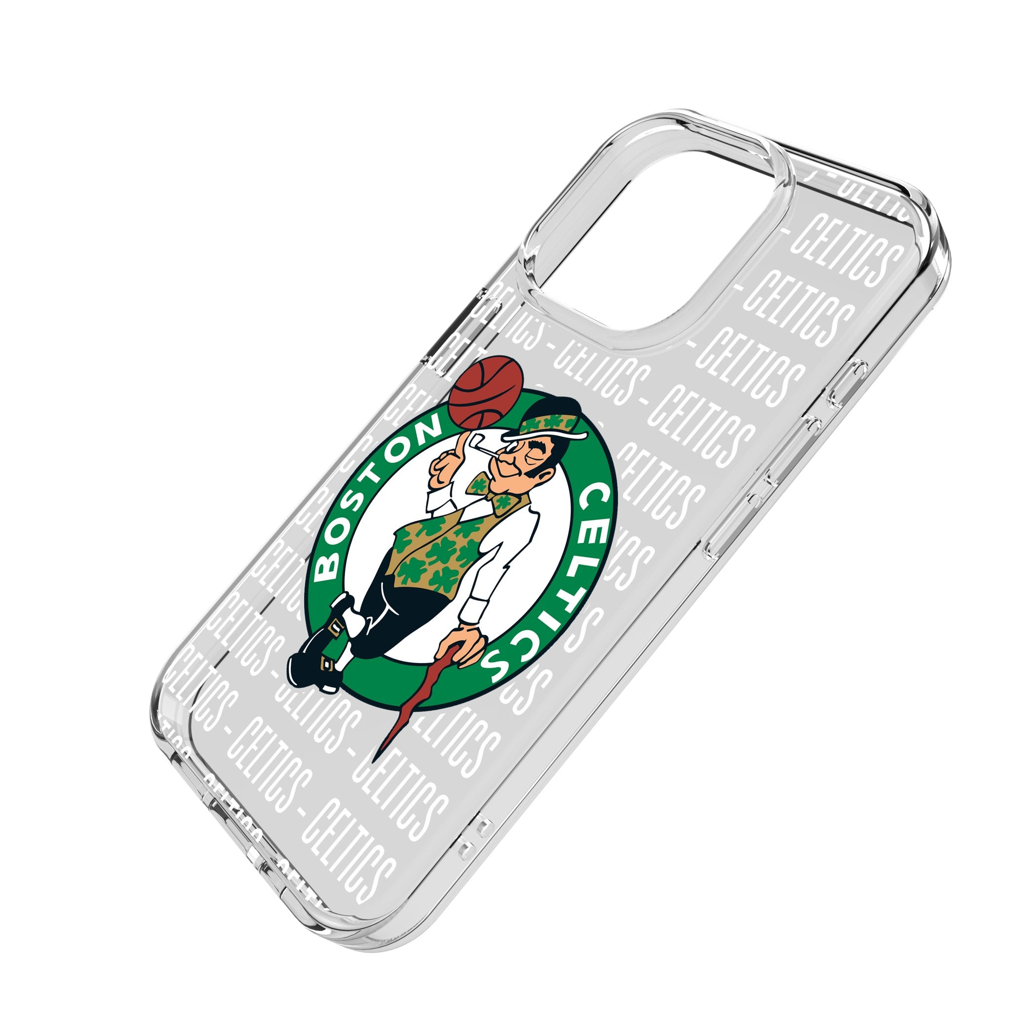 Boston Celtics Clear Text Backdrop Phone Case for Apple iPhone - Perfect for Celtics Fans, Game Days & Everyday Use