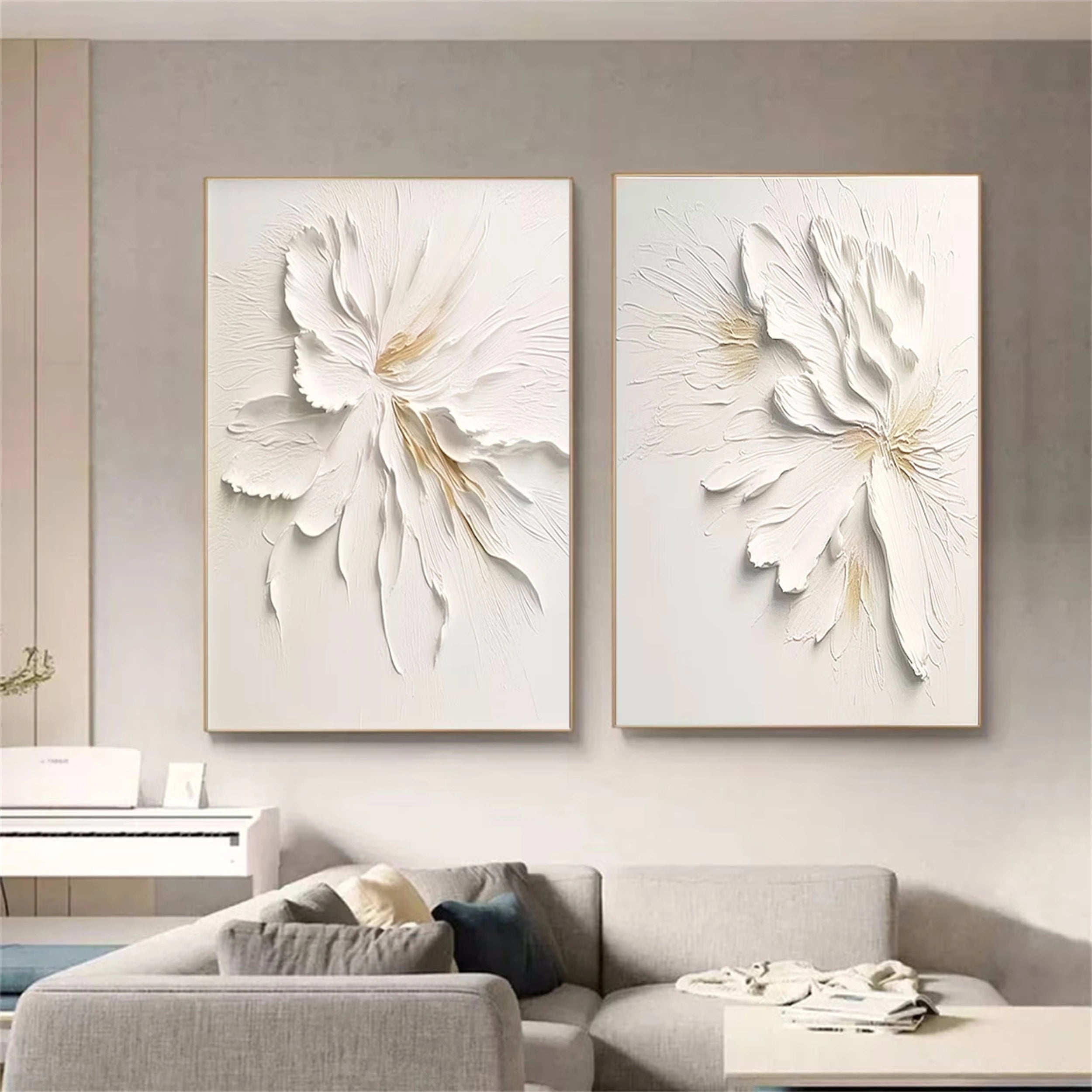 2-Piece Floral and Tree Canvas Art Set #FT037 - Perfect for Living Room, Bedroom, and Office Wall Decor