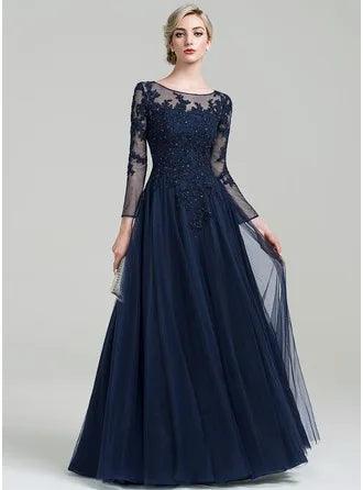 Elegant Tulle Scoop Neck Mother of Bride Dress with Sparkling Sequins - Perfect for Weddings, Formal Events & Special Occasions