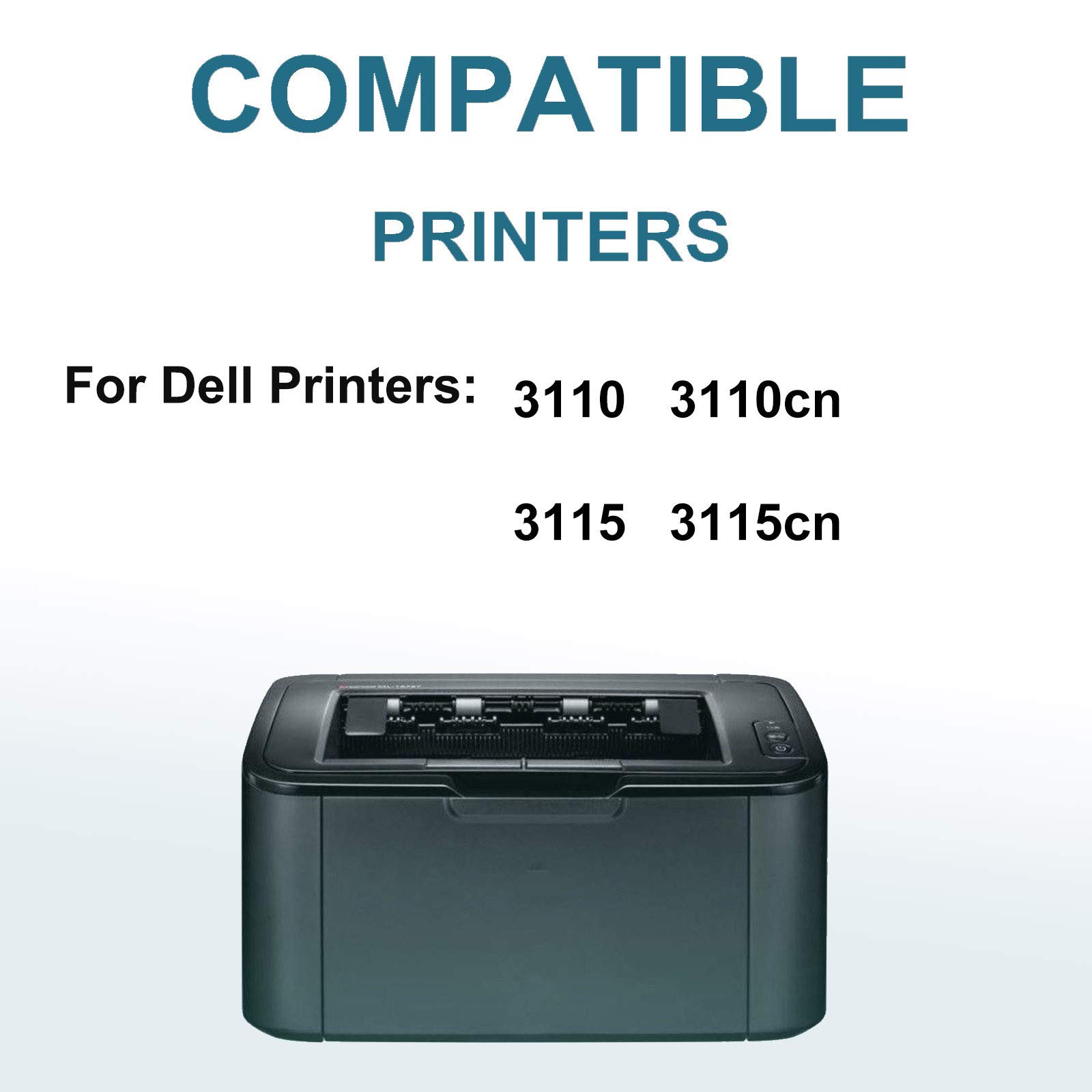 8-Pack (2BK+2C+2Y+2M) High Yield Compatible Laser Toner Cartridge for Dell 3115cn Printer - Replacement for 310-8092 PF030, 310-8094 XG722, 310-8098 NF556, 310-8096 XG724 - Ideal for Office Printing & High-Volume Documents