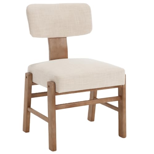 Beige Linen, Natural Wood Legs
