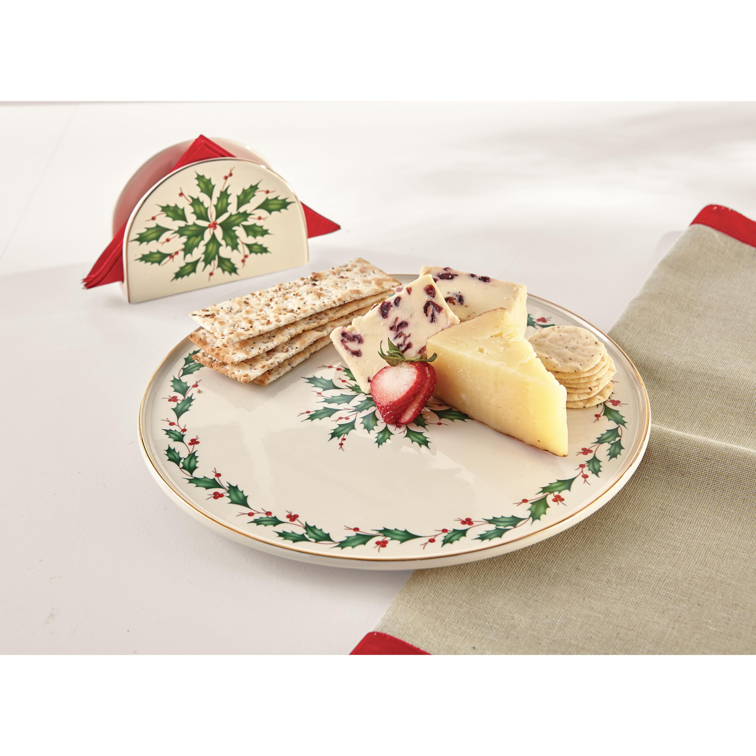 Lenox 870004 Holiday Napkin Holder - Festive Christmas Table Decor for Holiday Entertaining & Dinner Parties - Perfect for Thanksgiving, Christmas & New Year Celebrations