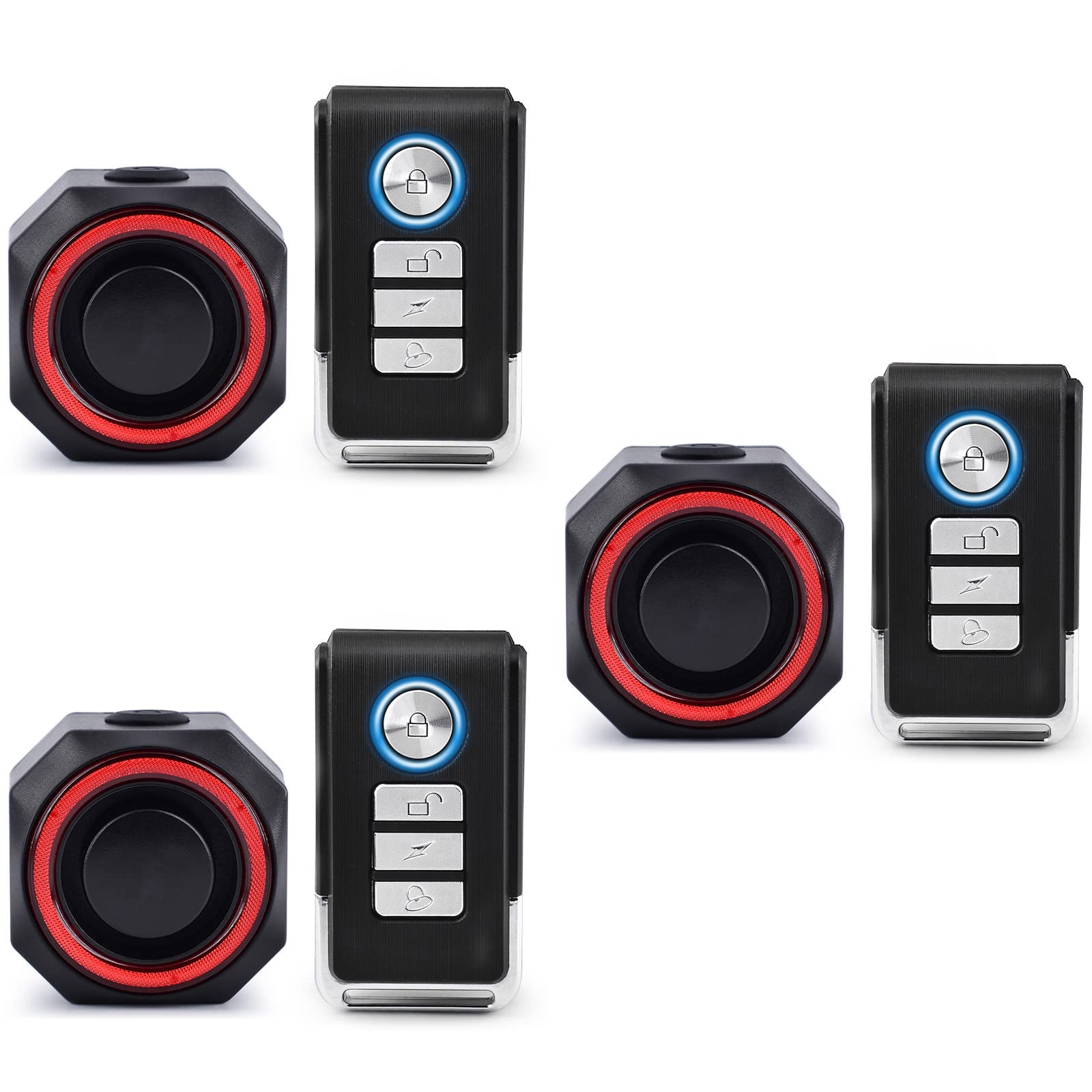 NineLeaf Smart Bike Taillight with Remote Control - USB Rechargeable 110DB Anti-Theft Bicycle Alarm, Automatic Brake Light & IP54 Waterproof Cycling Rear Light (3 Pack) - Perfect for Night Riding, Commuting & Mountain Biking Safety