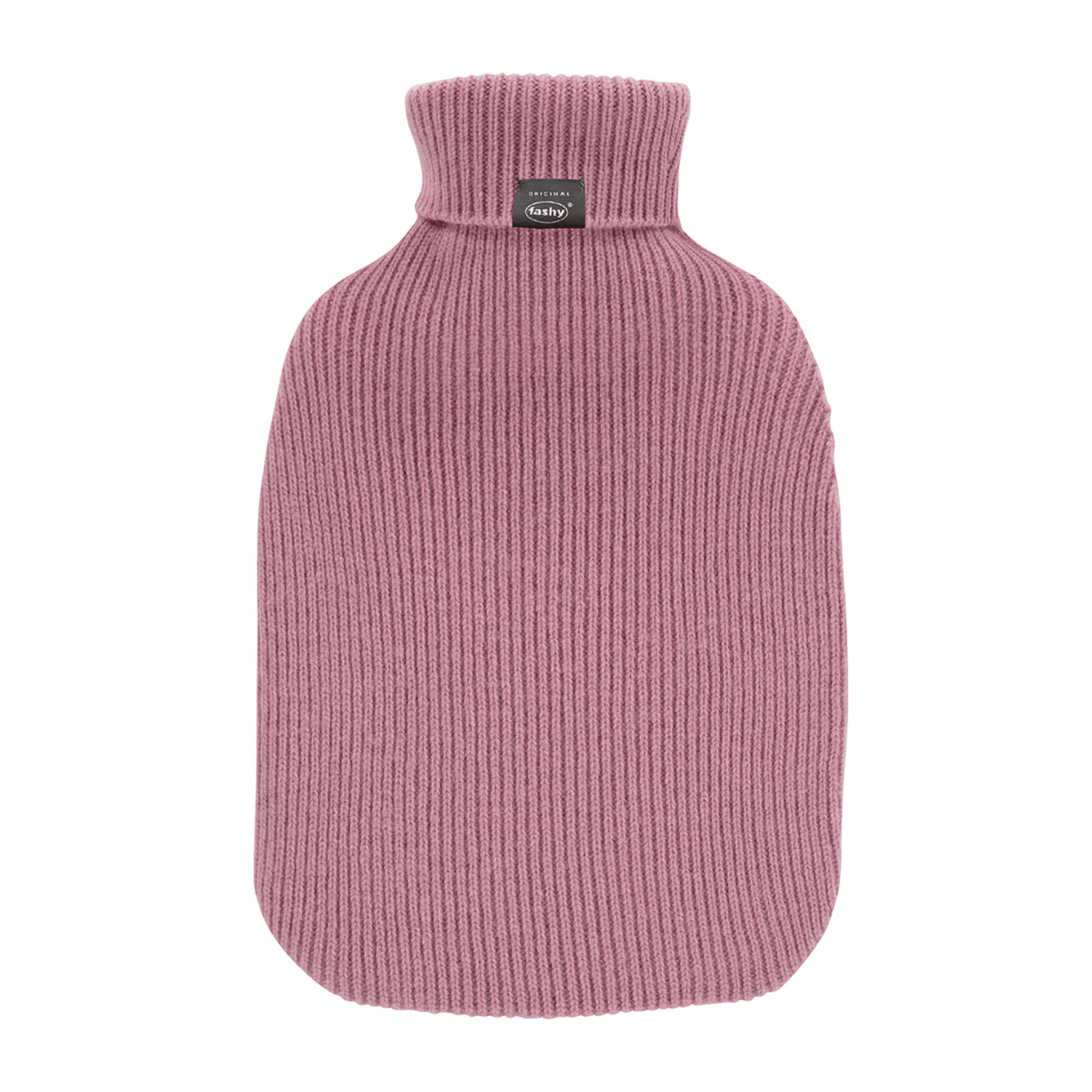 2L Fashy Hot Water Bottle with Soft Rose Pink Turtleneck Knit Cover - Perfect for Winter Warmth, Period Pain Relief & Cozy Nights at Home