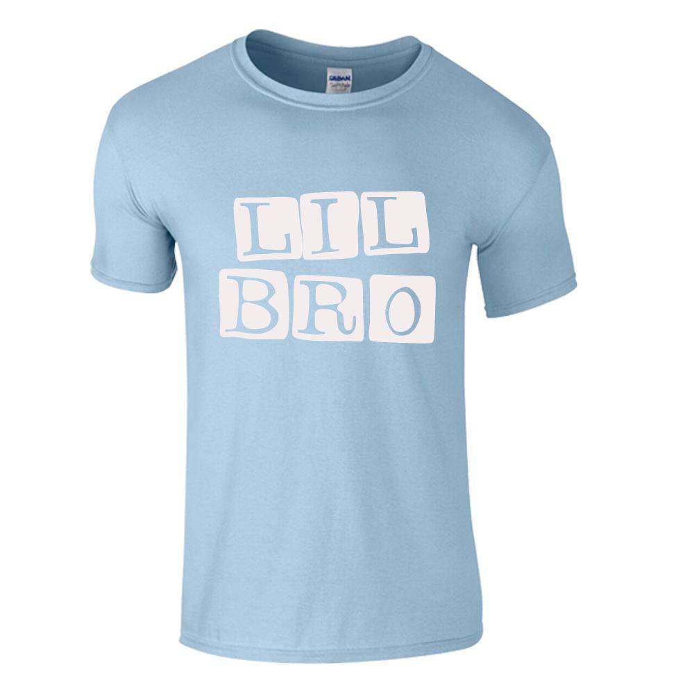 Big Bro Lil' Bro Matching Sky Blue T-Shirts - Sibling Bonding Outfits for Family Photos & Special Occasions