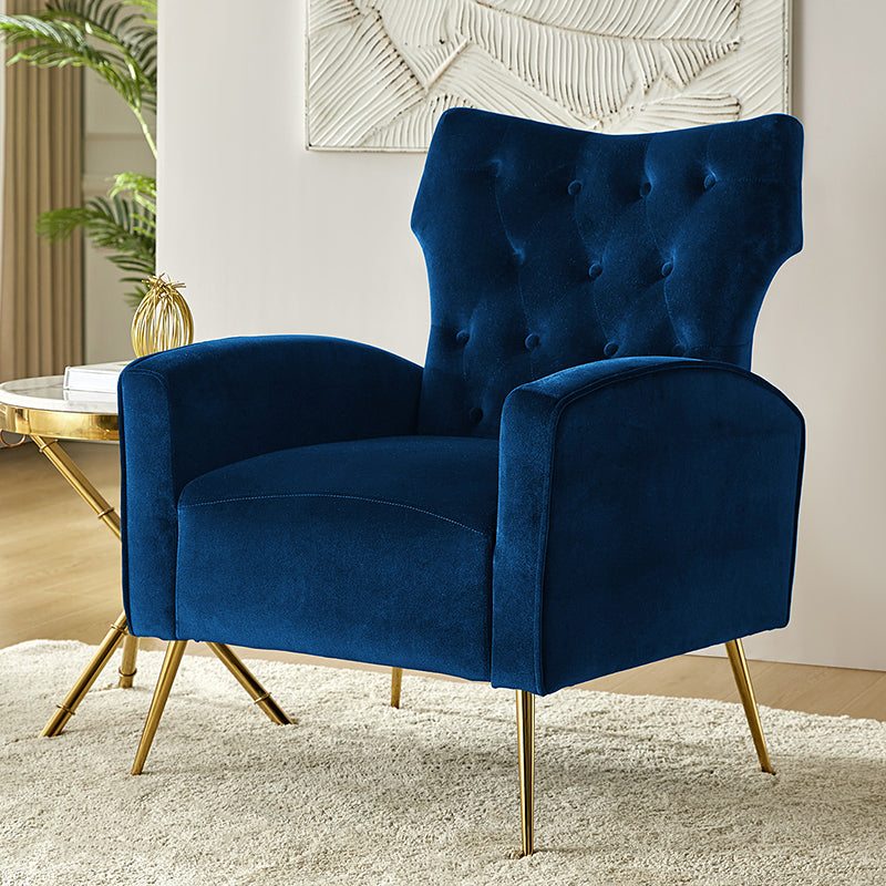 Amira Tufted Velvet Armchair - Modern Wingback Accent Chair for Living Room, Bedroom & Office - Comfortable Upholstered Lounge Chair with High Back Support