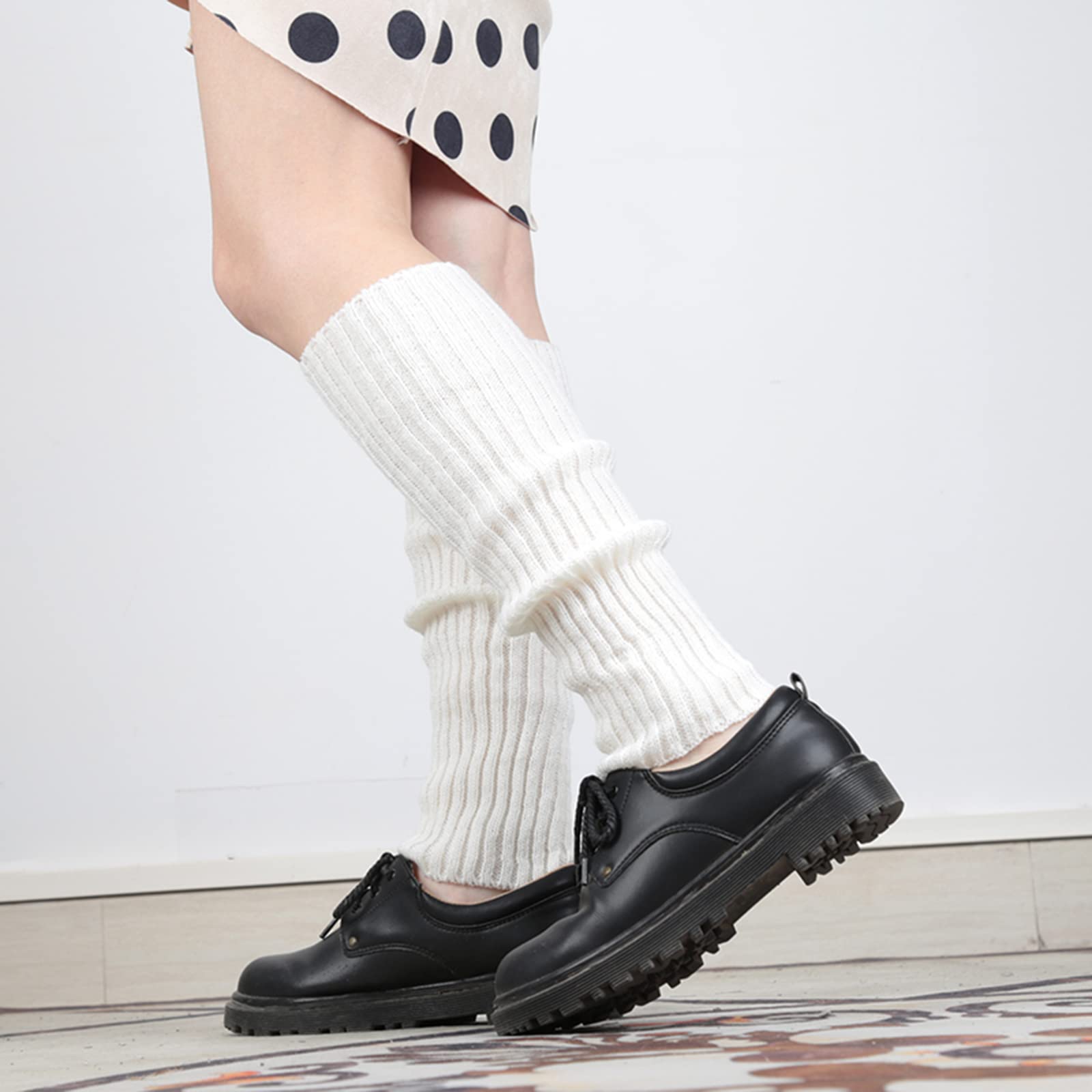 Japanese Style Kawaii Crochet Wool Leg Warmers for Women & Girls - Soft Loose Knit Knee High Boot Stockings - Perfect for Winter Fashion, Cosplay & Casual Outfits