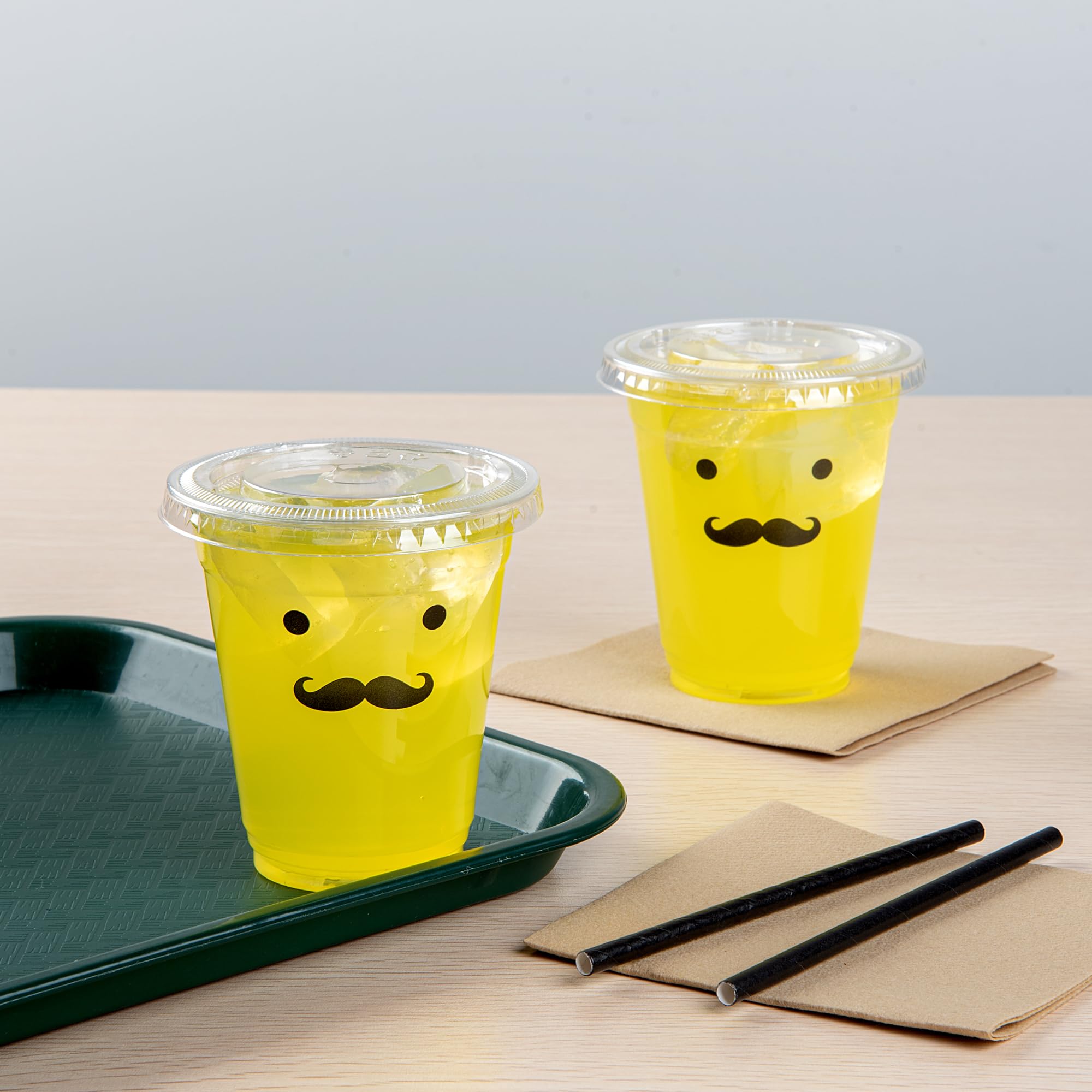 Restaurantware Visage Flat Lids for 9, 12 & 16 oz Disposable Cups - 1000 Clear Plastic Drinking Cup Lids with Straw Slot | Recyclable & BPA-Free | Perfect for Coffee Shops, Smoothie Bars & Takeout Restaurants