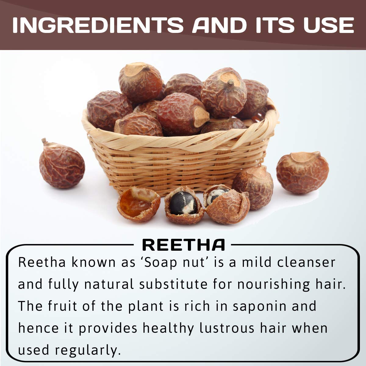 100% Pure Reetha Powder for Hair Growth, Scalp Treatment & Conditioning | Natural Herbal Hair Pack, Cleanser & Conditioner - 200g (100g x 2 Pack) | Promotes Healthy Hair for Daily Care, Spa Treatments & Ayurvedic Hair Routines