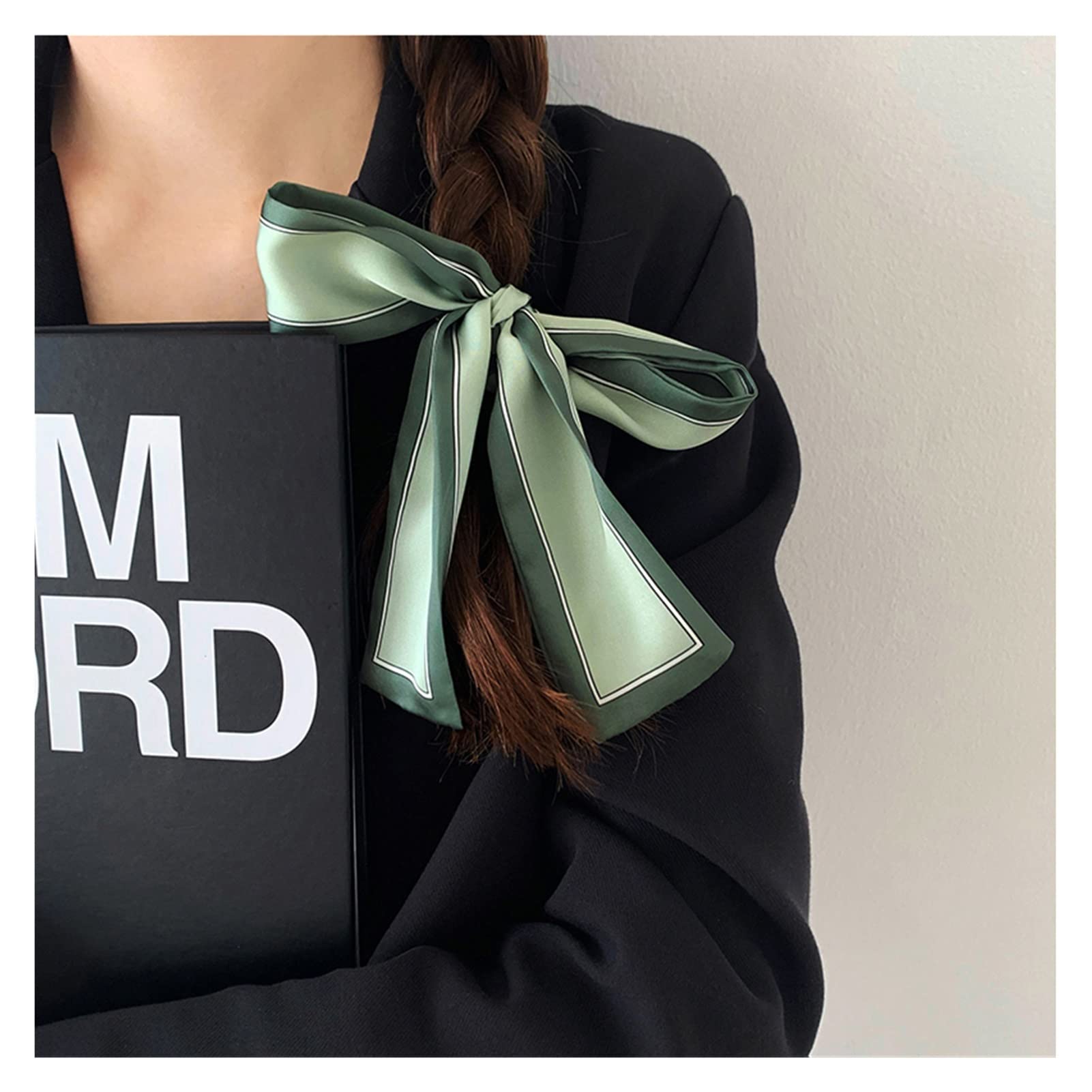 Braided Hair Ribbon Belt - Skinny Scarf & Headband Set - Fashionable Neckerchief & Streamer Accessory (One Size, Color B) - Perfect for Boho Outfits, Hair Styling & Festival Fashion