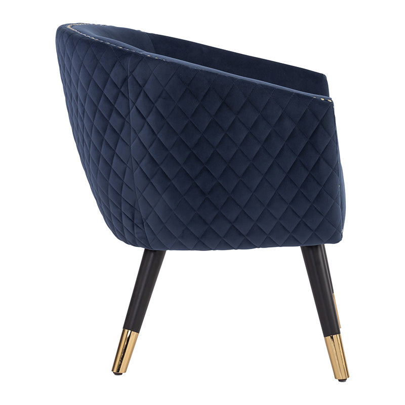 DENIZ Navy Blue Lounge Chair - Modern Comfortable Accent Chair for Living Room, Bedroom & Office - Perfect for Relaxing, Reading & Lounging