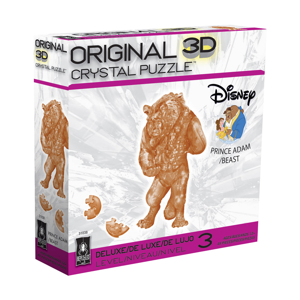 Disney Beauty and the Beast Prince Adam 3D Crystal Puzzle - 49 Pieces for Adults & Teens | Fun Brain Teaser & Collectible Gift for Disney Fans | Perfect for Family Game Nights & Home Decor
