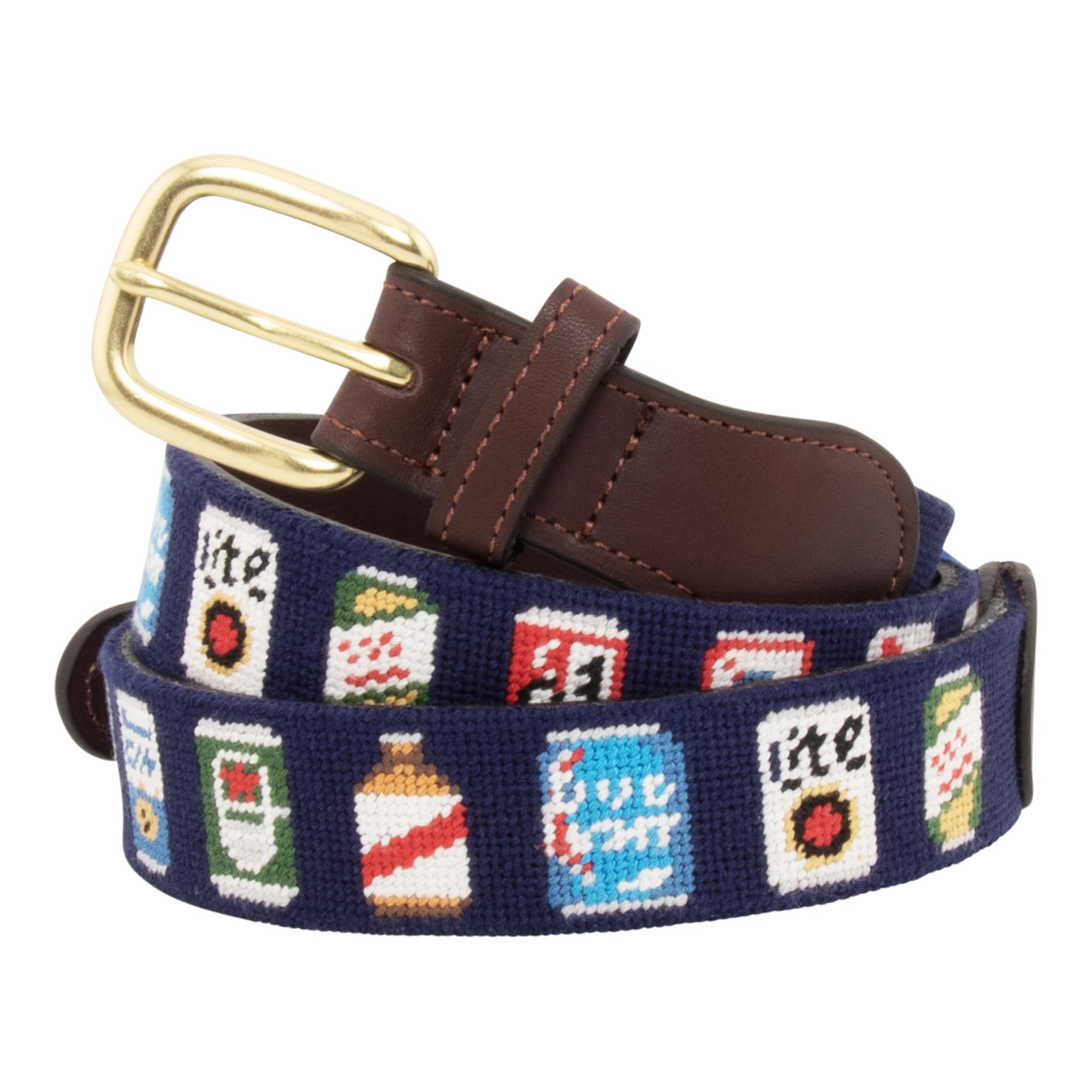 Premium Full Grain Leather Needlepoint Belts for Men - Handmade with Cotton Thread & Solid Brass Buckle - Classic Dress & Casual Wear Accessory for Office, Wedding & Everyday Style