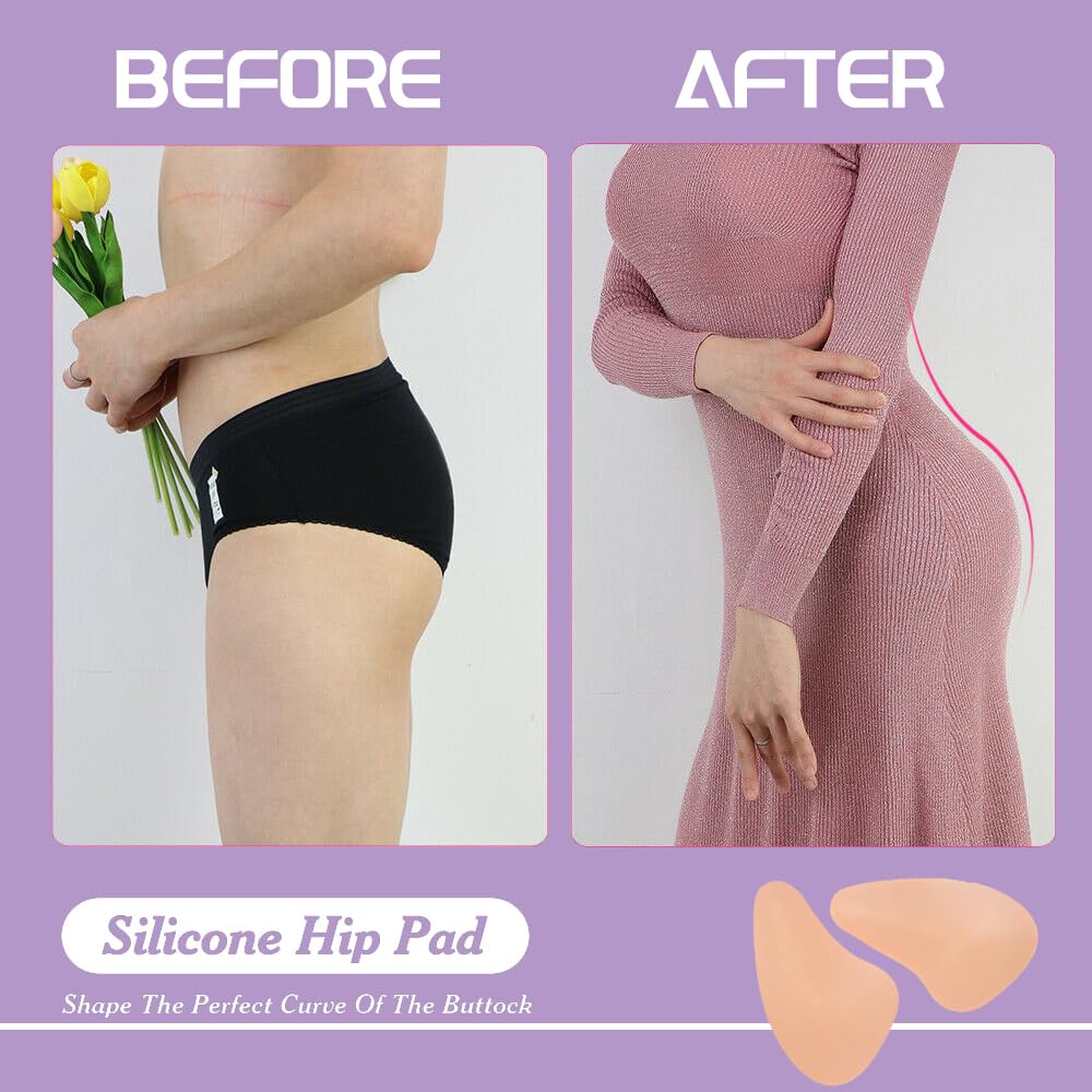 Premium Silicone Hip Pads for Women - Butt Enhancer & Body Shaper - Natural Looking Curves for Drag Queens & Crossdressers - Perfect for Costumes, Cosplay & Everyday Wear