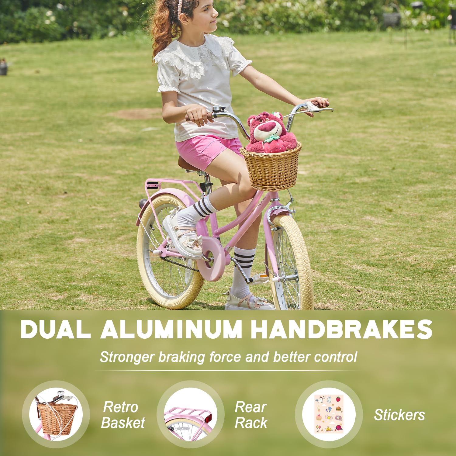 20 24 26 Inch 6-Speed Beach Cruiser Bike for Women & Girls - Lightweight Hybrid City Bicycle with Wicker Basket - Perfect for Commuting, Leisure Rides & Beach Outings - Multiple Color Options