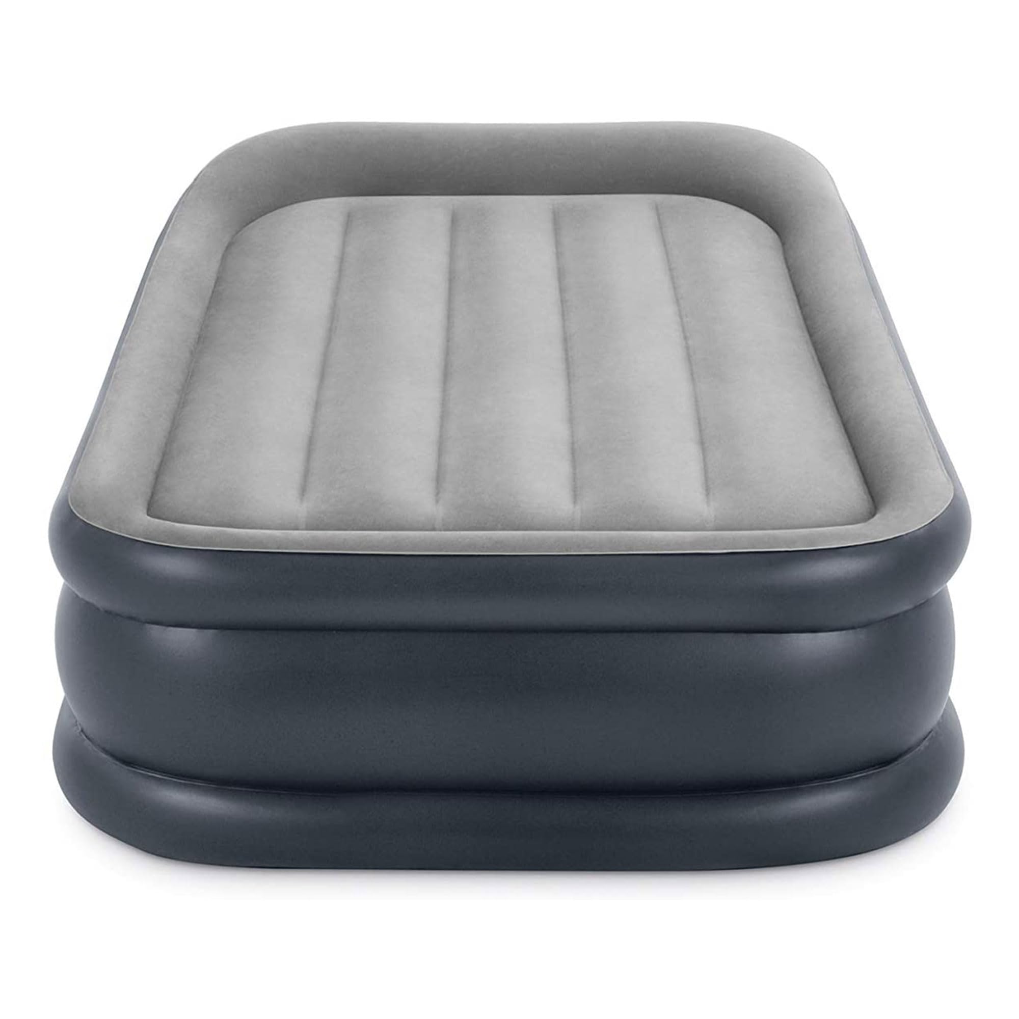 Intex Dura Beam Deluxe Pillow Raised Inflatable Air Mattress with Built-in Pump - Twin Size (2 Pack) | Velvet Fiber-Tech for Comfort | Portable Storage Case | Perfect for Camping, Guest Beds & Travel