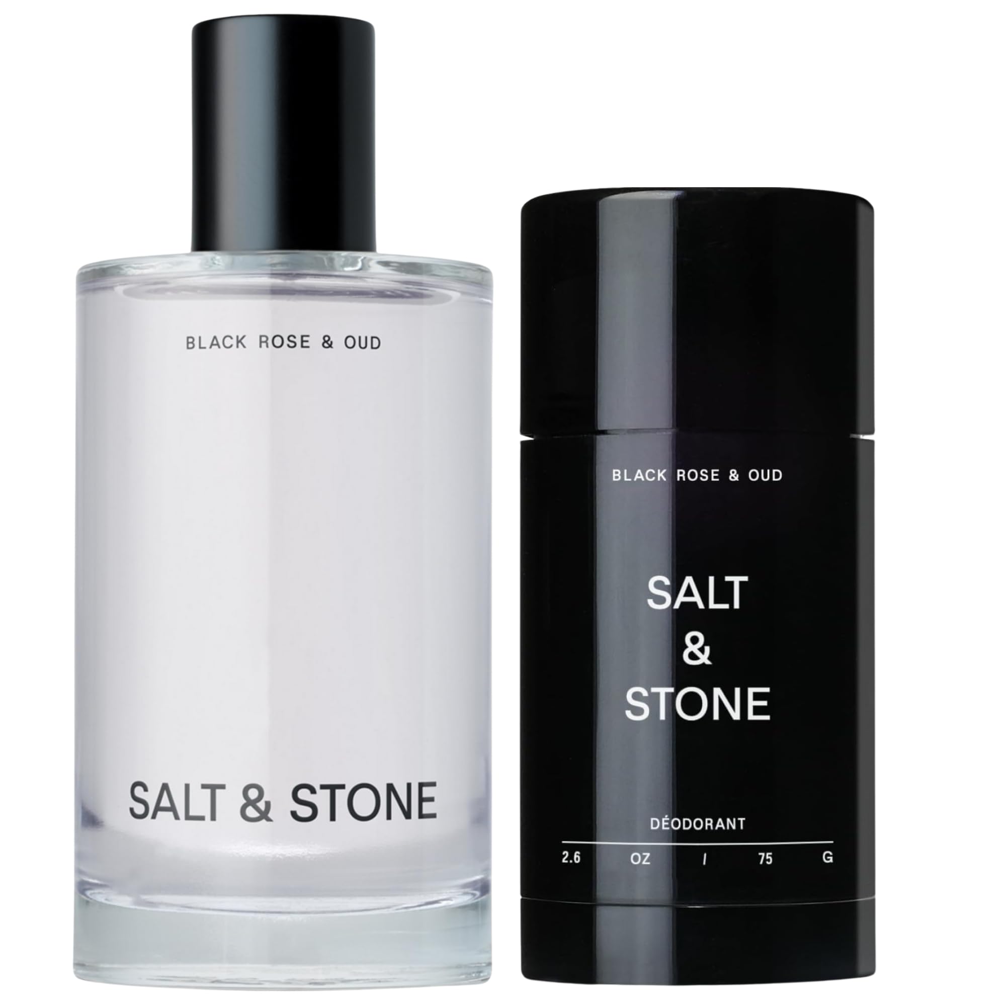 Salt & Stone Black Rose & Oud Body Mist and Natural Deodorant Set - Long-Lasting Fragrance & Odor Protection for Women | Perfect for Daily Use, Gym, Work & Travel