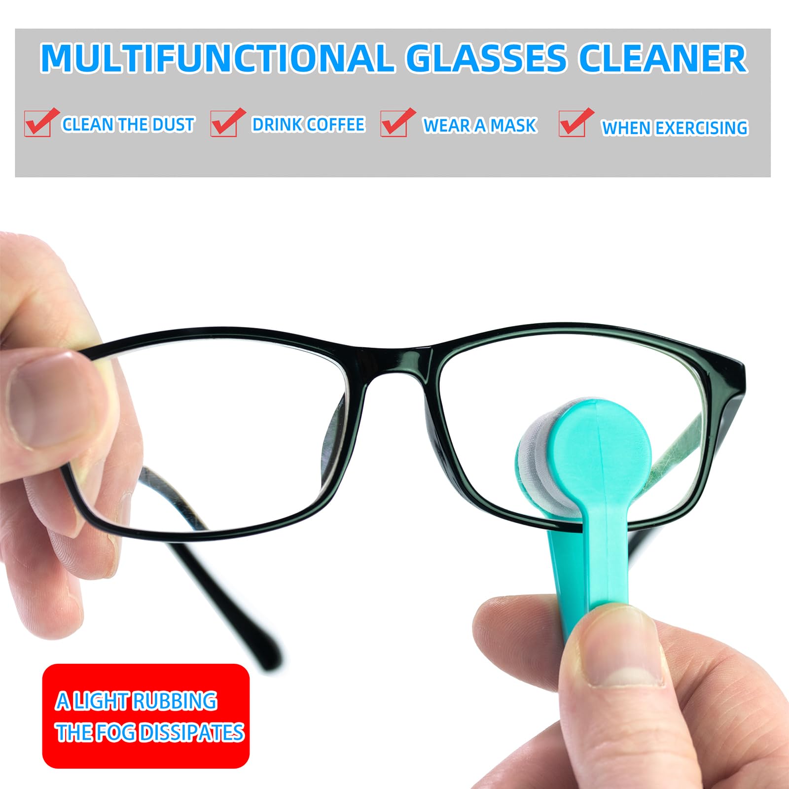 Premium Microfiber Lens Cleaner Brush for Glasses & Sunglasses - Soft Cleaning Tool with Clip (5-Pack, 5 Colors) - Perfect for Travel, Office, and Everyday Eyewear Care