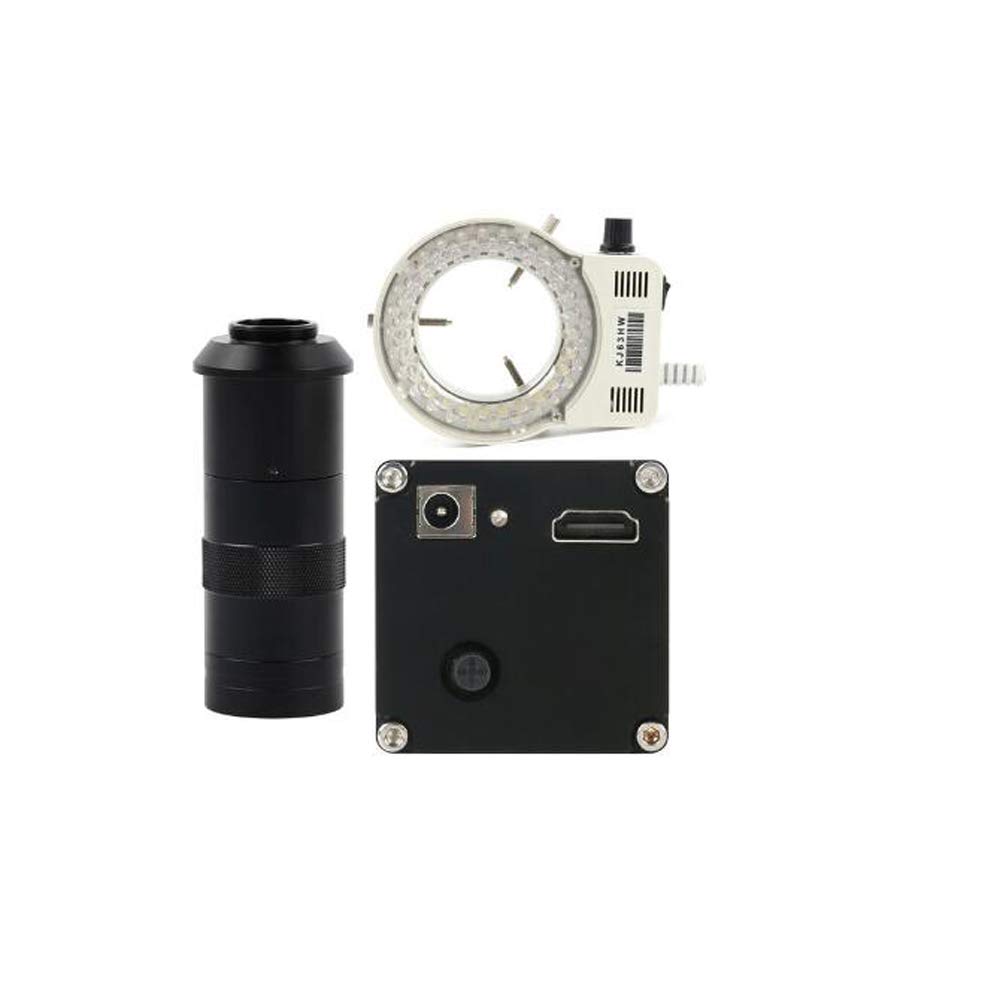HDMI Digital Industrial Video Microscope with Adjustable LED Light & 100X C-Mount Lens - Perfect for Phone Repair, Soldering, PCB Inspection & Electronics Work (Compatible with Smartphones)
