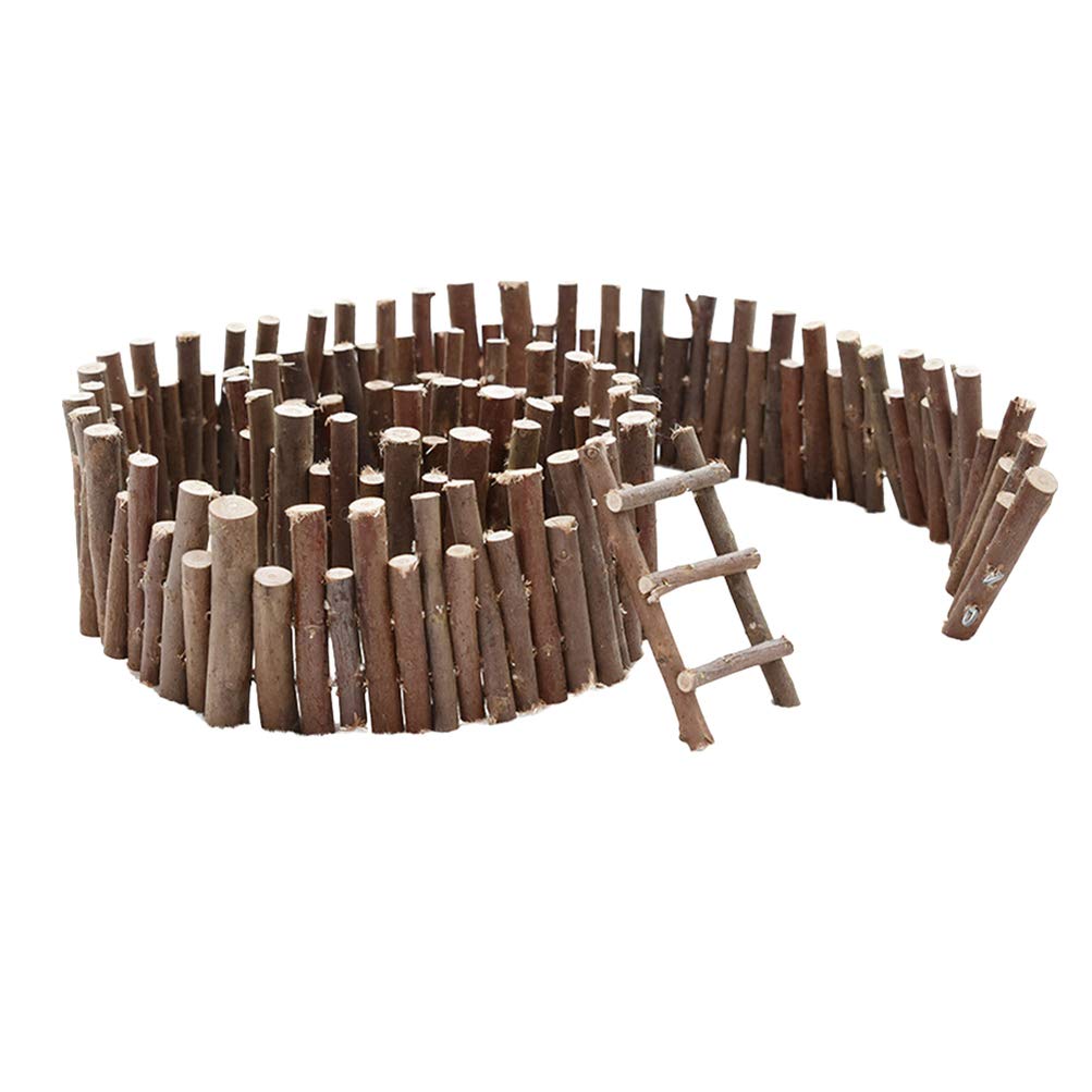 PRETYZOOM Mini Wooden Picket Fence - 12 Inch Fairy Garden Fence for Dollhouse, Home Decor, Plant Pots & DIY Diorama Projects | Perfect for Miniature Gardens, Fairy Houses & Tabletop Displays