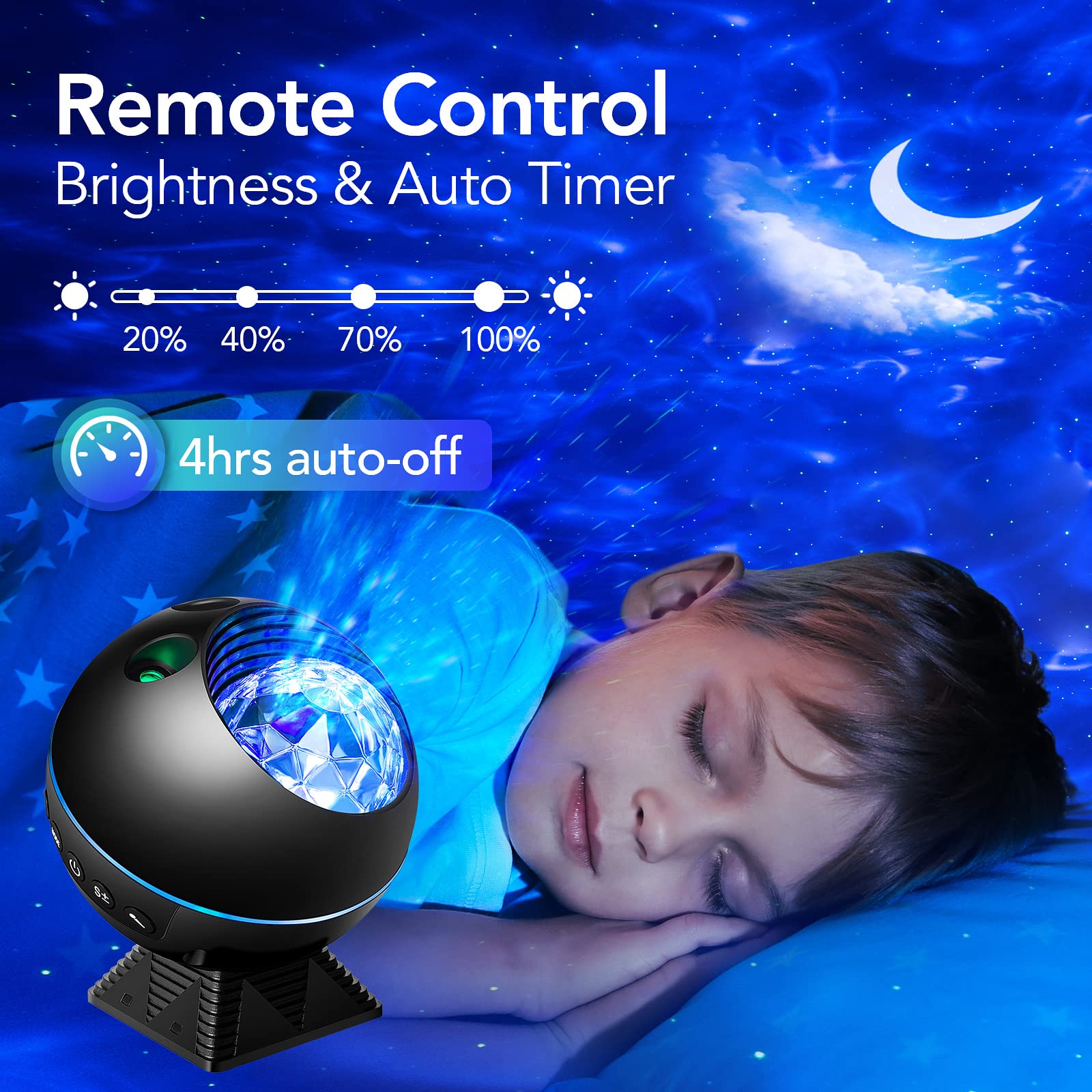 ONEFIRE Star Projector with 43 Lighting Modes - Kids Night Light with Remote Control & Timer, 360° Rotating LED Galaxy Projector for Bedroom, Nursery, and Relaxation