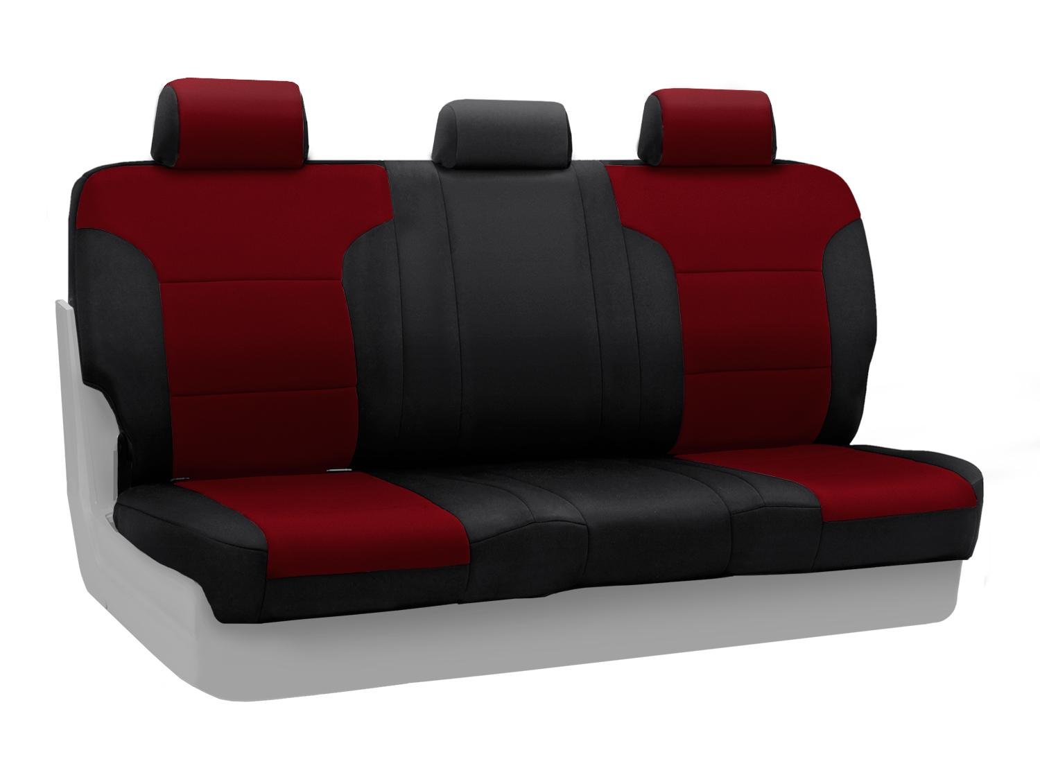 Custom Fit Rear Solid Folding Bench Seat Cover for Honda Civic - Neosupreme Fabric (Wine/Black) | Waterproof & Durable Car Seat Protector | Perfect for Road Trips, Pets, and Daily Commute