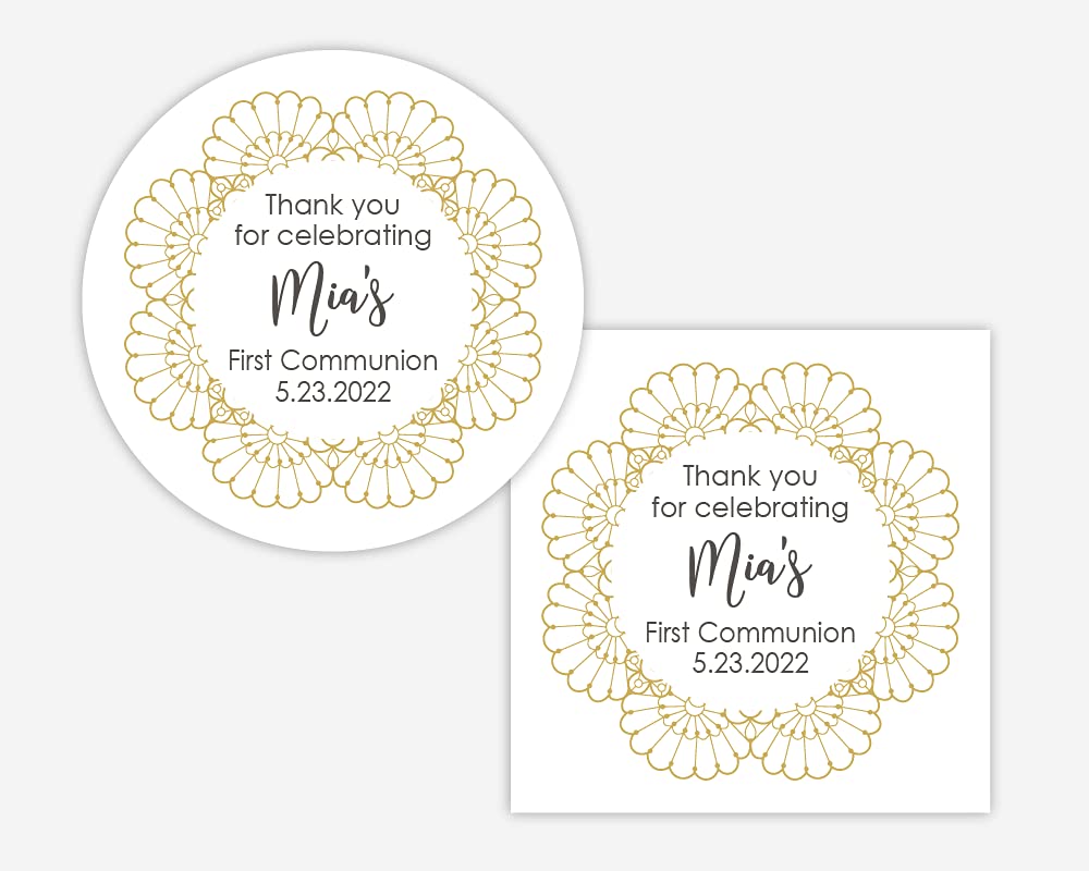 Baptism Stickers, First Communion Stickers, Christening Stickers - Religious Celebration Decals for Kids, DIY Scrapbooking, Party Favors - Choose Your Color (#527-WH) - Perfect for Church Events, Baby Showers & Memory Books