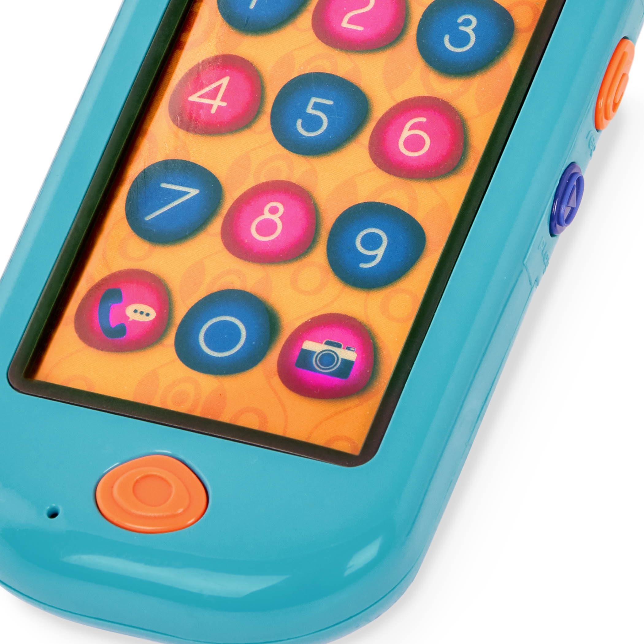 B. Toys HiPhone Toy Smart Phone for Kids - Interactive Play Phone with Sounds, Music & Voice Messages - Toddler Learning Phone with Message Recorder - Educational Toy for 18+ Months - Perfect for Pretend Play, Early Learning & Travel Entertainment