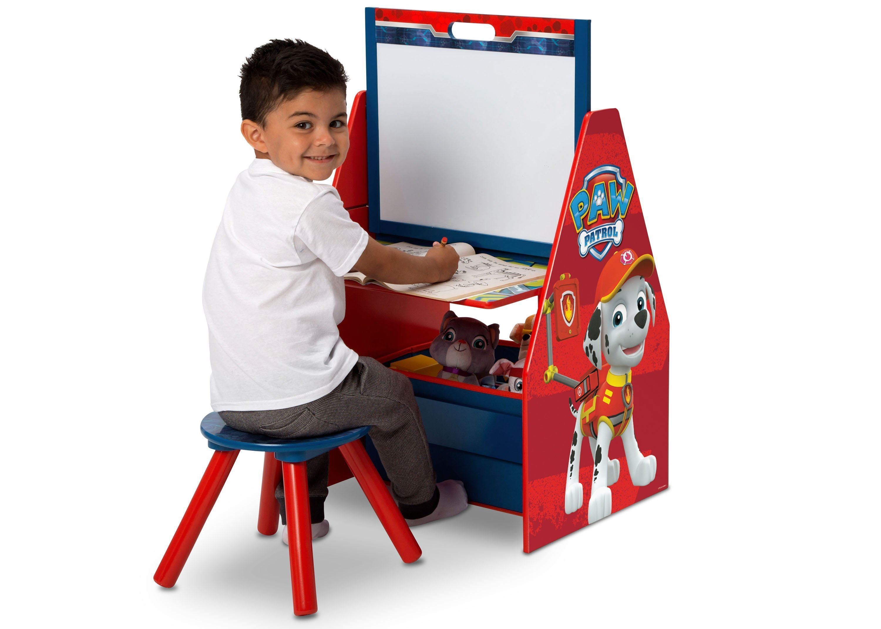 PAW Patrol Deluxe Kids Art Table with Easel, Desk, Stool & Toy Organizer - Creative Playroom Furniture for Toddlers & Preschoolers - Perfect for Drawing, Painting & Learning Activities