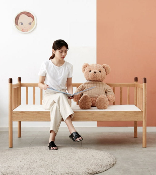 Premium Solid Oak Wood Toddler Bed – Sturdy & Safe for Kids | Perfect for Nursery, Bedroom & Daycare Use
