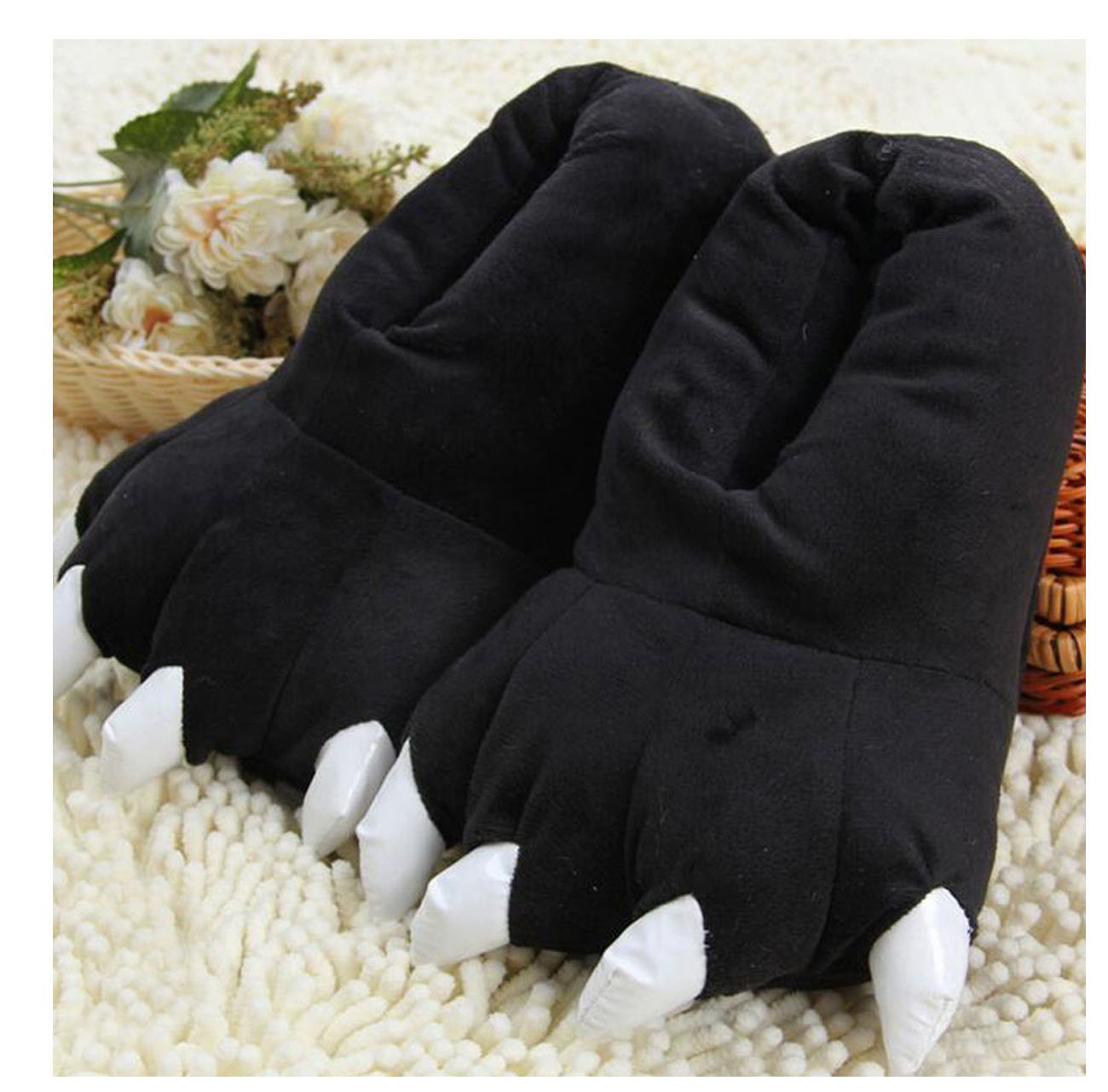 Unisex Soft Plush Animal Paw Slippers - Cozy Dinosaur & Bear Paw House Shoes for Women & Men | Perfect for Indoor Comfort, Lounge Wear & Gift Giving