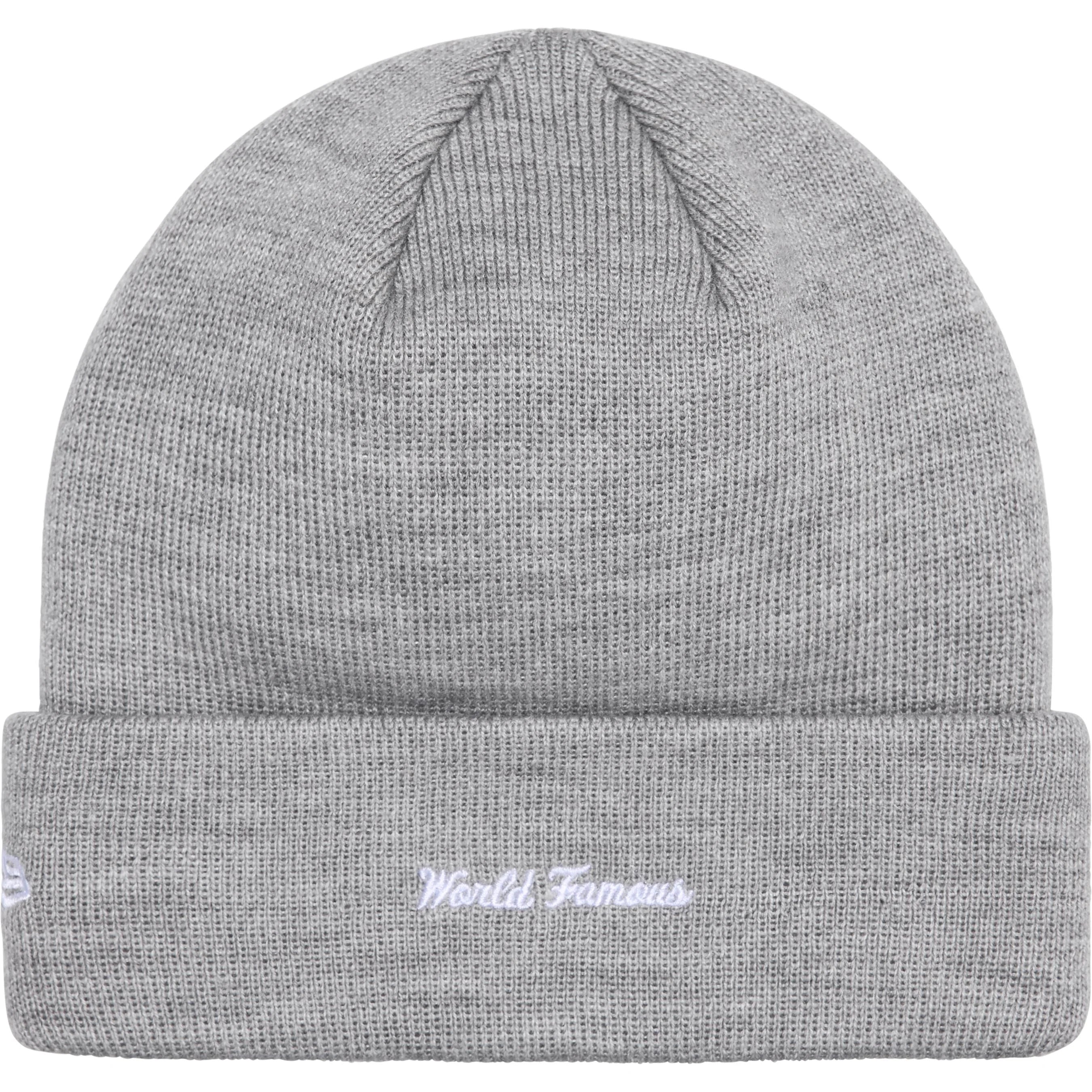 Supreme New Era® Box Logo Beanie - Heather Grey Winter Hat for Men & Women - Perfect for Cold Weather, Streetwear Fashion & Outdoor Activities