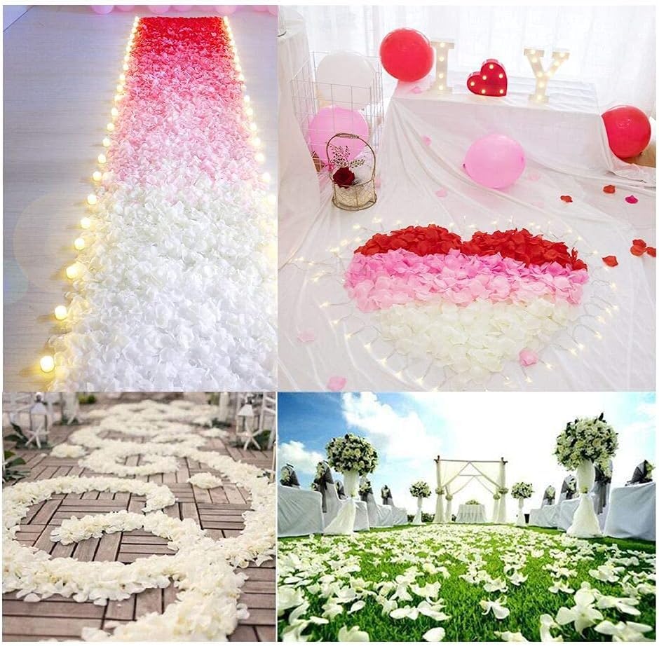 1000 PCS Artificial Silk Rose Petals - Milky White for Wedding Decor, Anniversary Party, Romantic Night & Valentine's Day - Perfect for Aisle, Table Scatter & Photo Backdrops