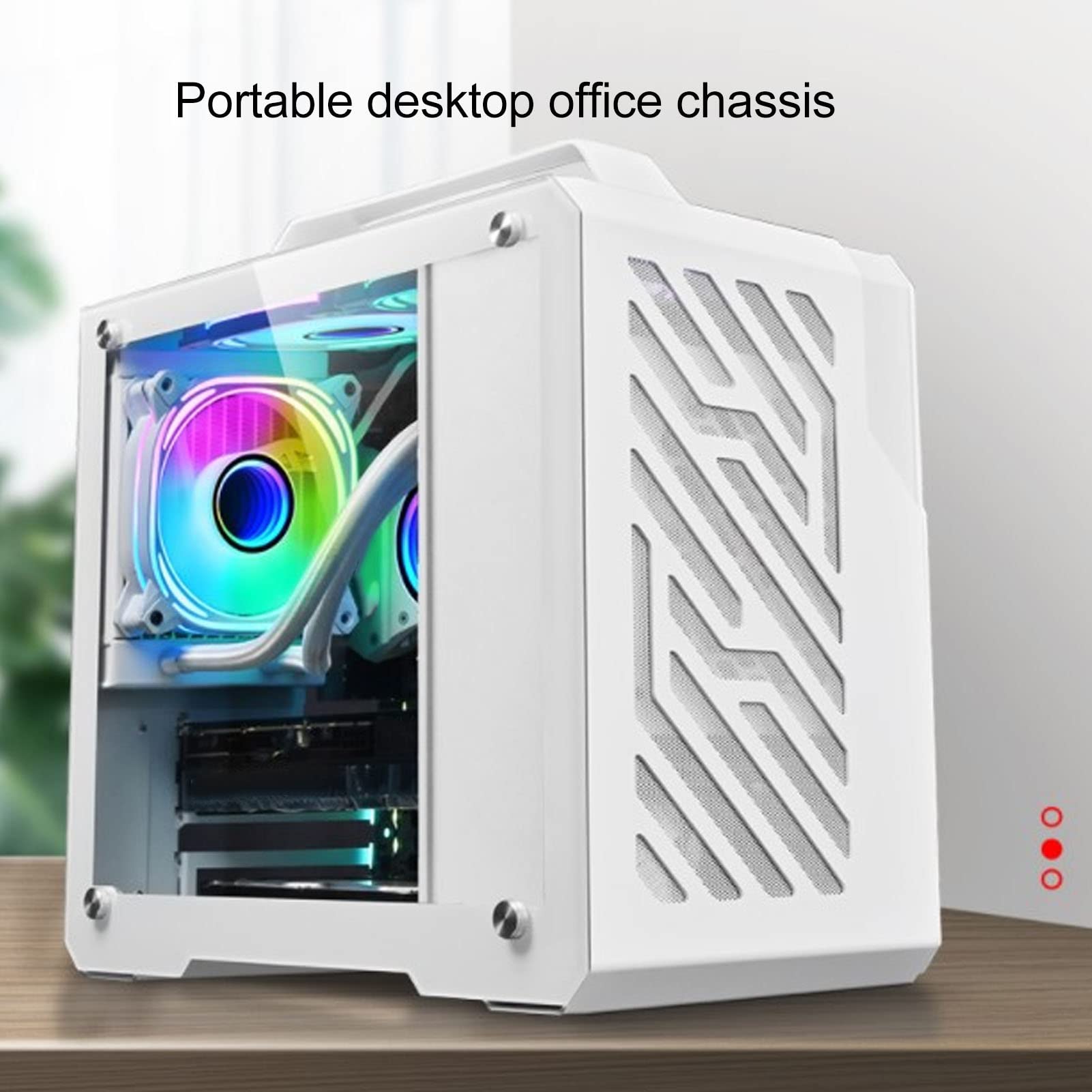 Portable Transparent Mini PC Case - Compact ATX/Micro ATX/Mini ITX Computer Tower Case with Side Panel Window | Perfect for Gaming, Home Office & Small Space Setups