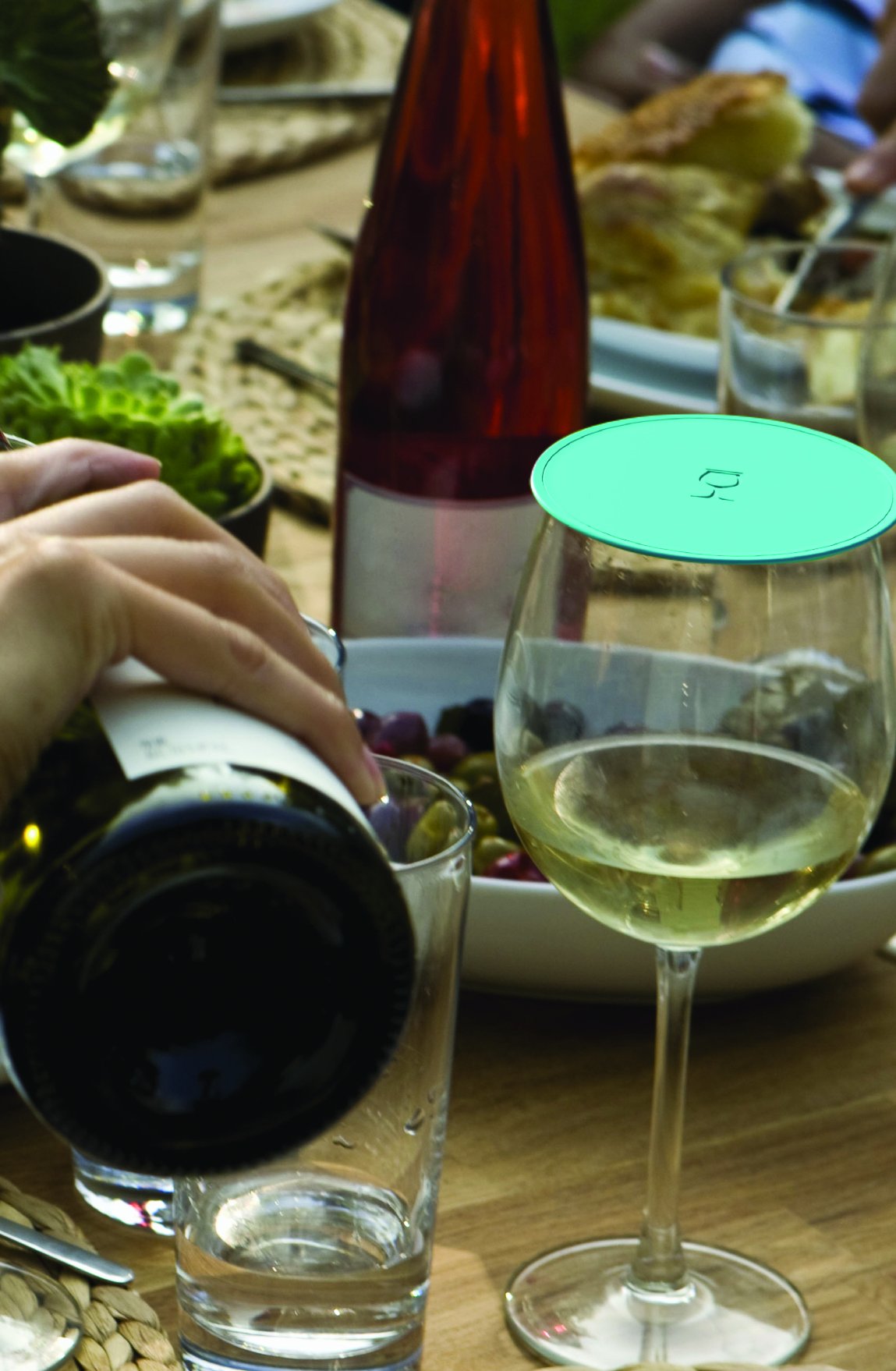 Drink Tops Tap & Seal Reusable Silicone Glass Covers - 4 Pack for Wine Glasses, Coffee Mugs, Tea Cups & Beverage Glasses - Splash Proof & Dust Proof Seal for Outdoor Picnics, Camping & Travel