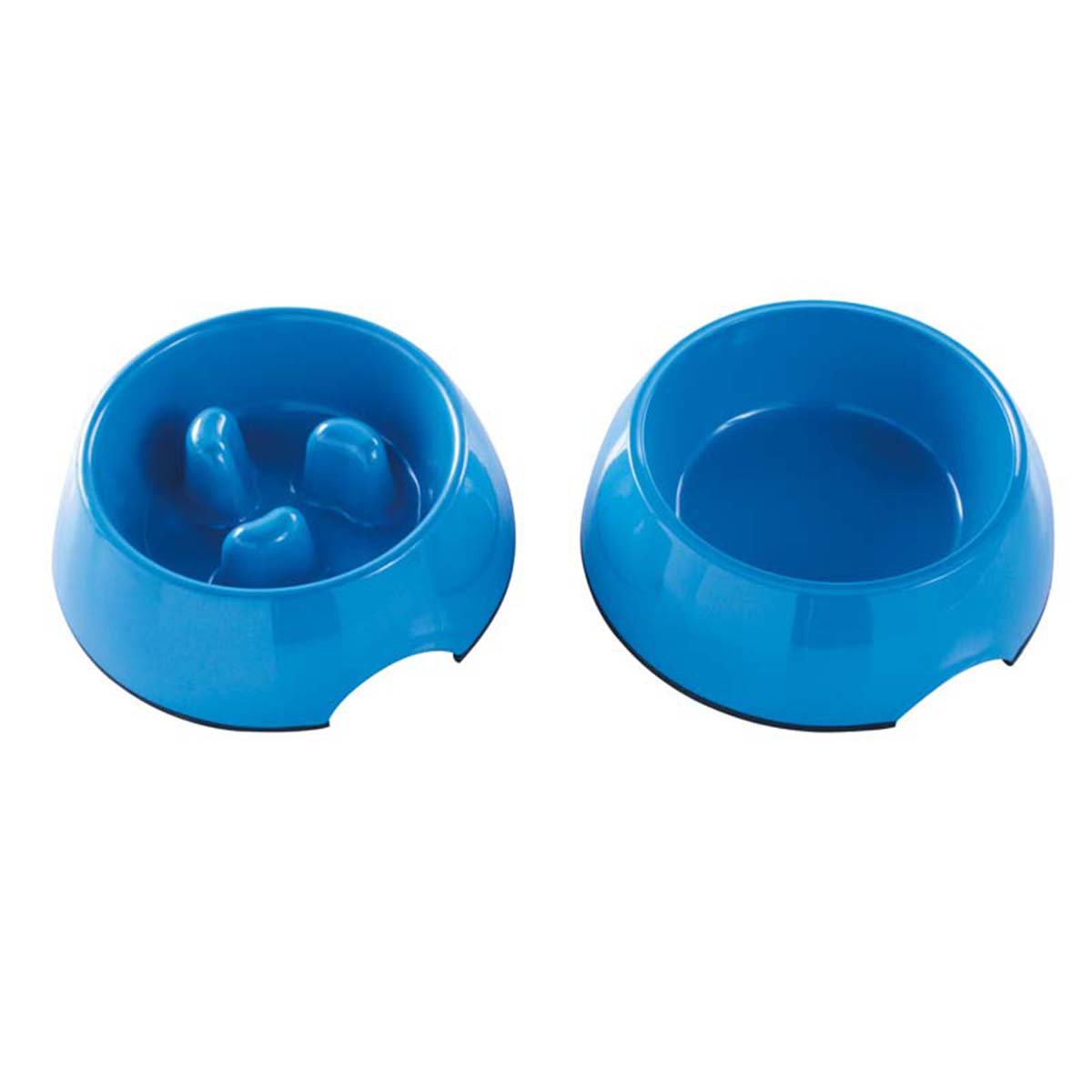 Whoa Buddy! Pet Bowl with Bonus Water Bowl - Durable Non-Slip Dog & Cat Food Dish for Mealtime - Perfect for Indoor & Outdoor Feeding (Blue)