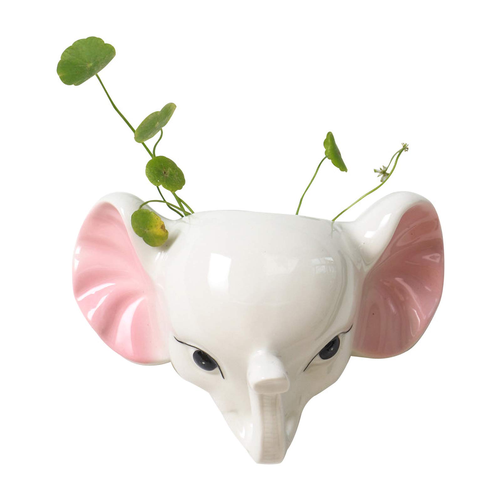 MGQ Hanging Planter - Cute Elephant Ceramic Wall Planter for Succulents, Air Plants & Herbs | Small Decorative Flower Pot for Indoor/Outdoor Decor | Perfect for Home, Office, Balcony & Garden Decorations