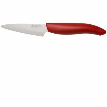 Kyocera White and Red 3-Piece Paring Knife Set - Sharp Ceramic Kitchen Knives for Precise Peeling, Slicing & Fruit Cutting - Perfect for Home Chefs & Professional Cooking