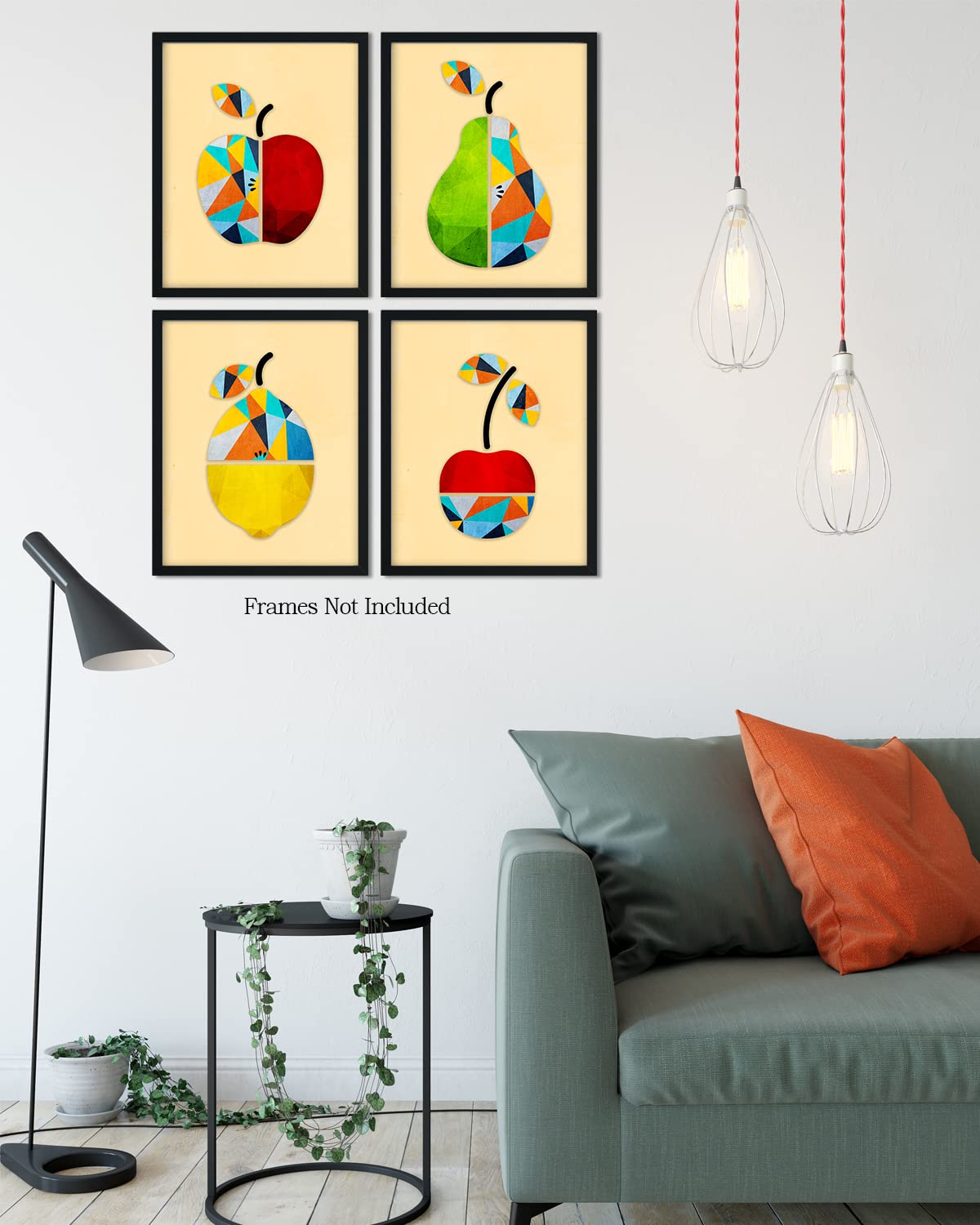Modern Fruit Geometric Wall Art - Boho Kitchen & Dining Decor for Home