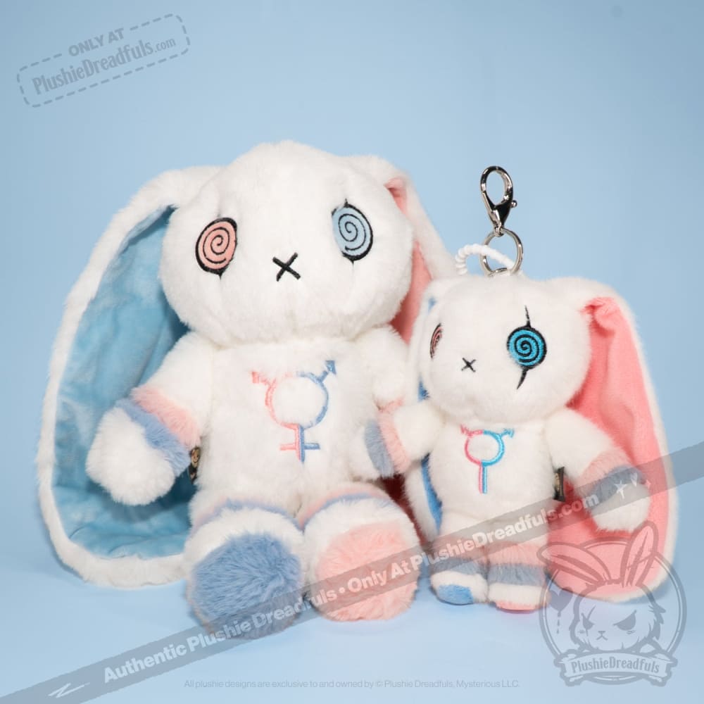 Plushie Dreadfuls Gender Dysphoria Rabbit Plush Keychain - Soft Stuffed Animal Toy for Mental Health Awareness, LGBTQ+ Support & Emotional Comfort | Perfect for Backpacks, Gifts & Therapy