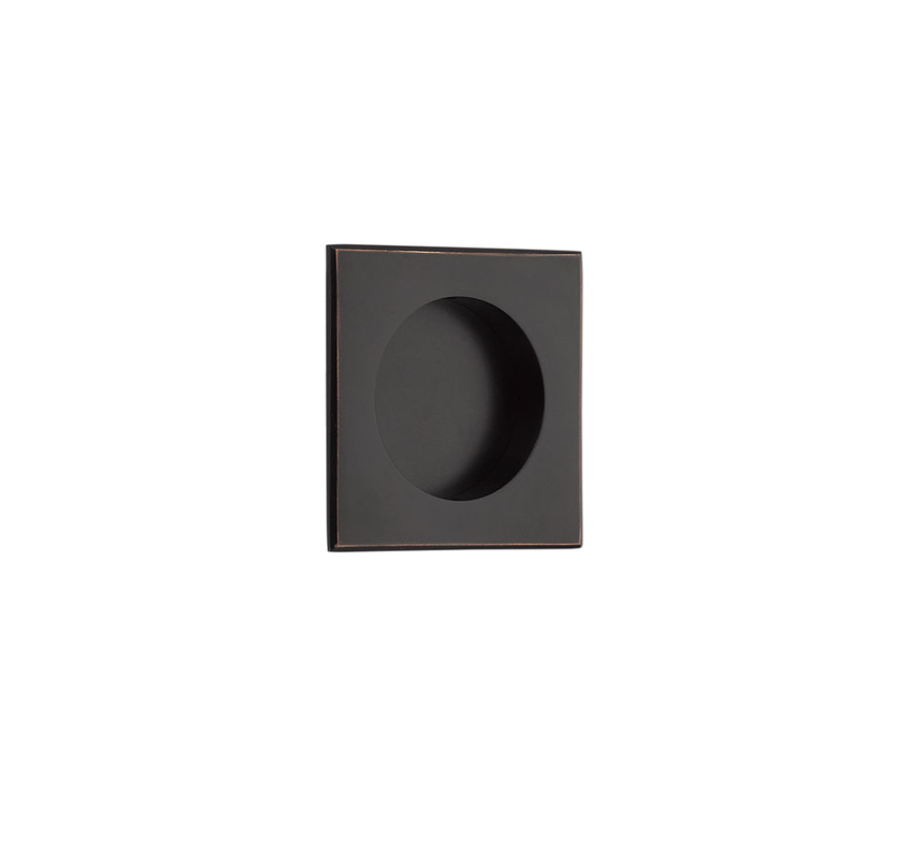 Solid Brass Square Flush Recessed Door Pull - 2.5 Inch Oil Rubbed Bronze Finish - Perfect for Cabinets, Drawers & Modern Furniture Hardware