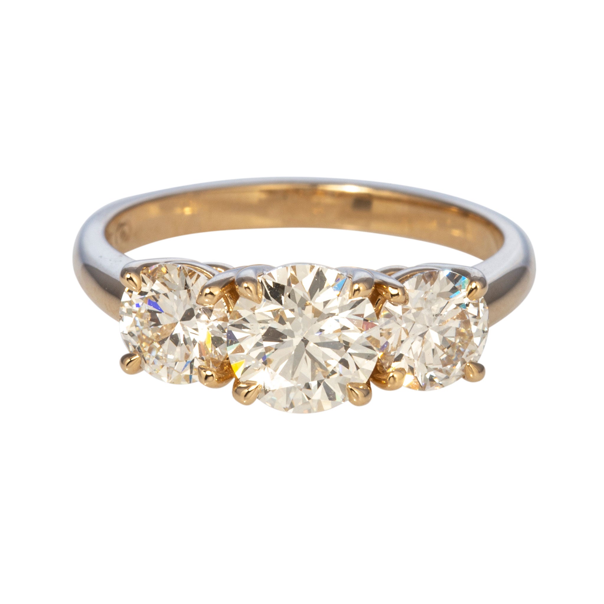 2ctw I SI1 Round Brilliant Diamond Three Stone 14K Gold Engagement Ring for Women - Perfect for Proposals, Anniversaries & Wedding Bands